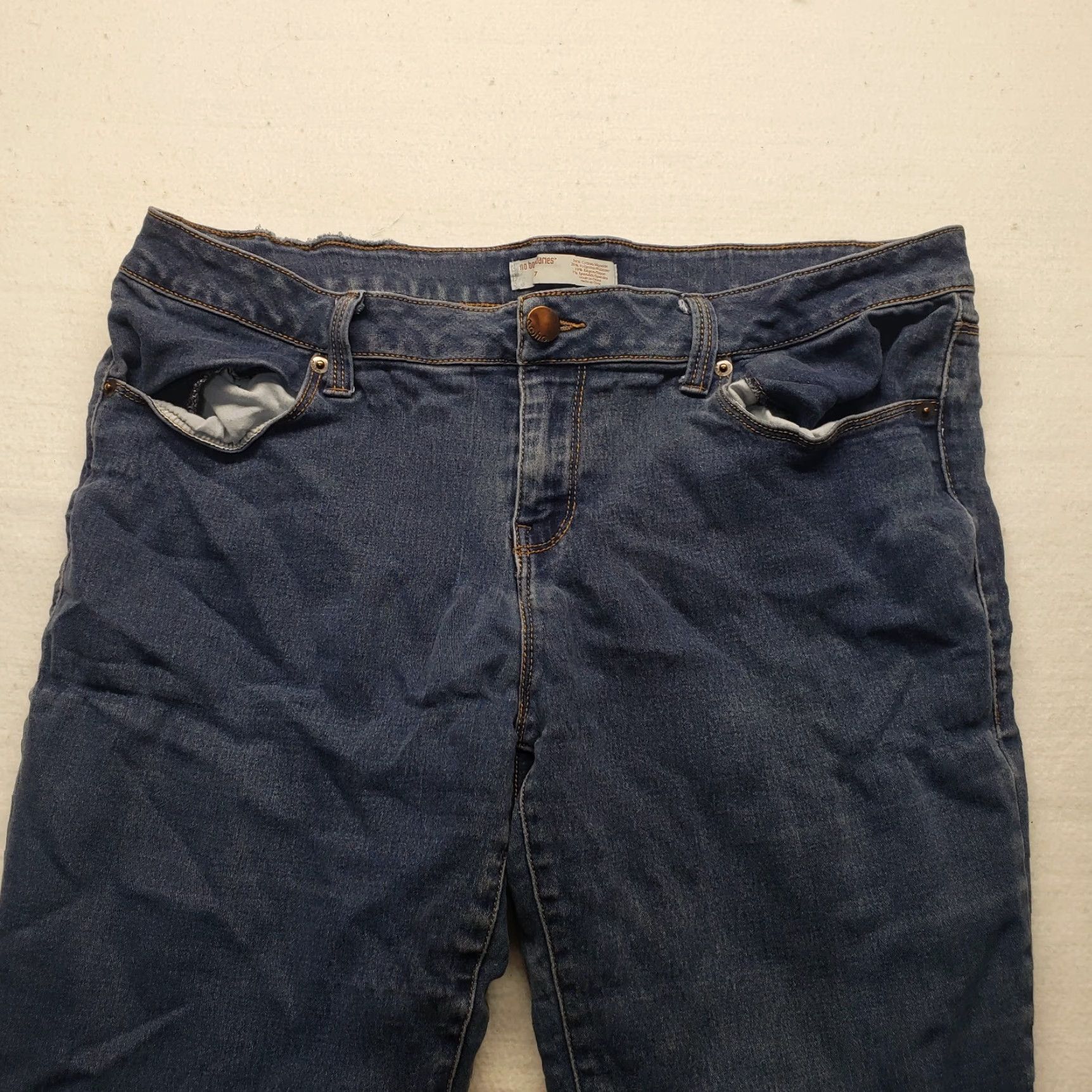 Vintage No Boundaries Jeans Straight Denim Blue Women's 17 Regular Size 17 Dark Wash Comfort Stretch Size 38" / US 16 / IT 52 - 2 Thumbnail
