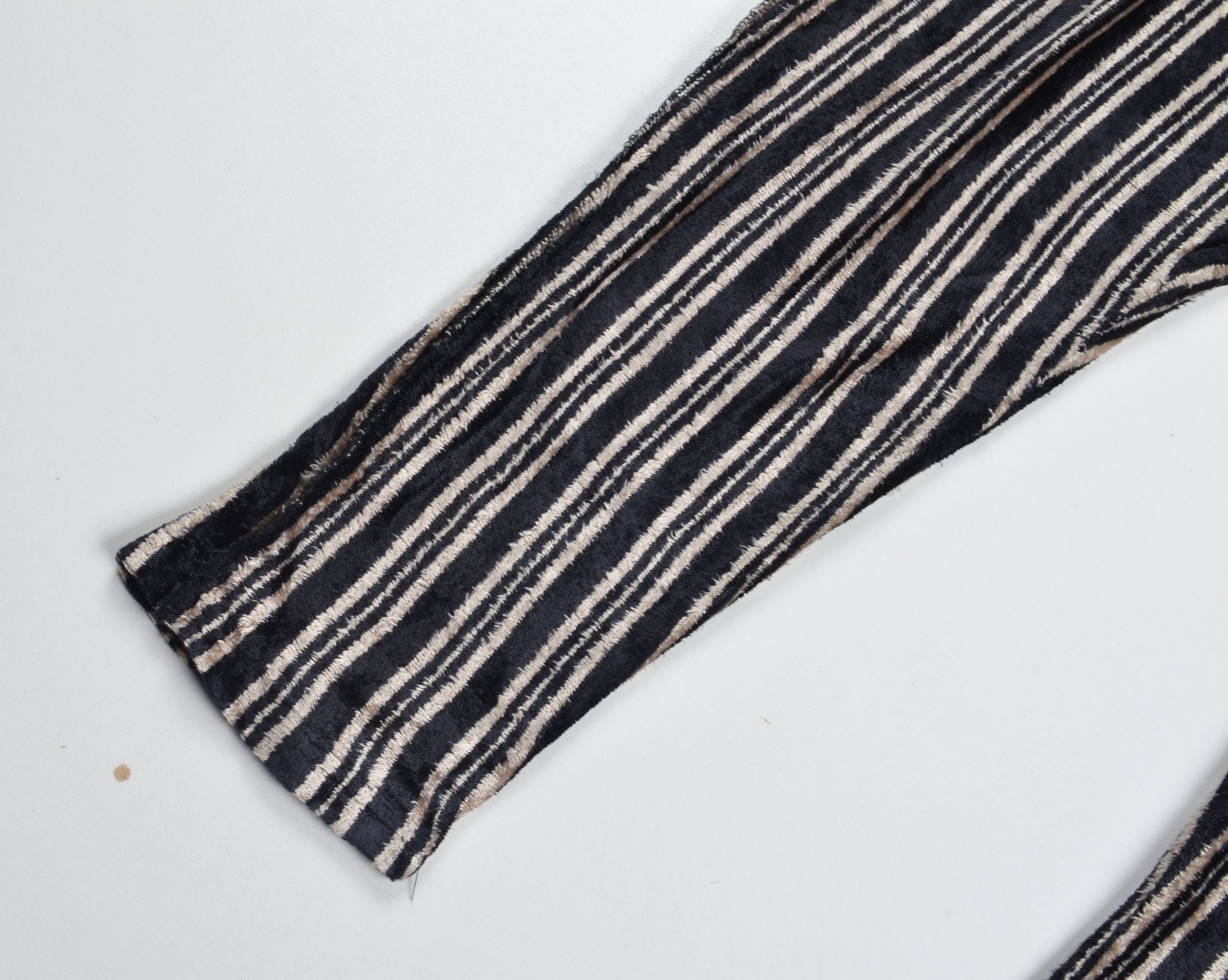 Sonia Rykiel Vntg Sonia Rykiel Paris 90's Striped Velvet Textured Pants Size 29" - 3 Thumbnail