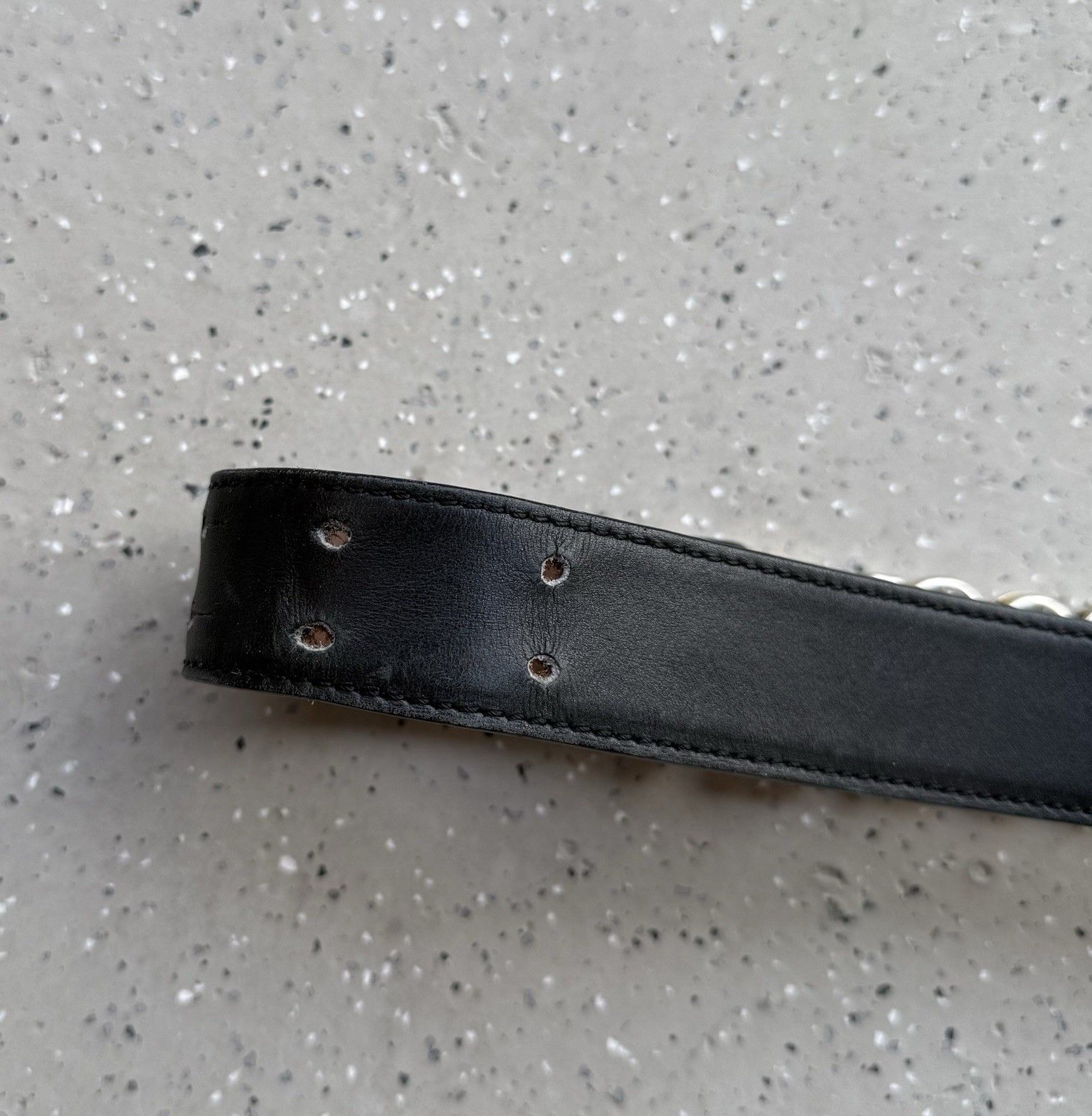 Moschino Vintage Moschino Womens Lettering Logo Leather Belt 85 cm Size ONE SIZE - 8 Thumbnail