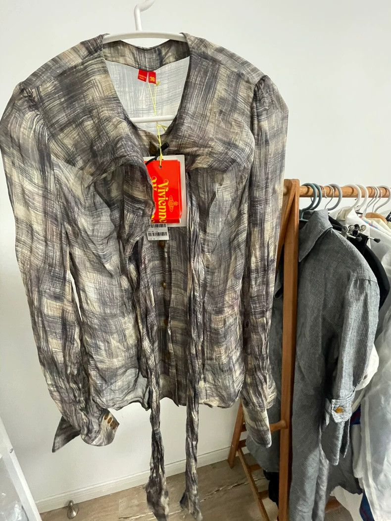 Other Vivienne Westwood Silk top with lake bow tie and strap shi Size S / US 4 / IT 40 - 7 Thumbnail