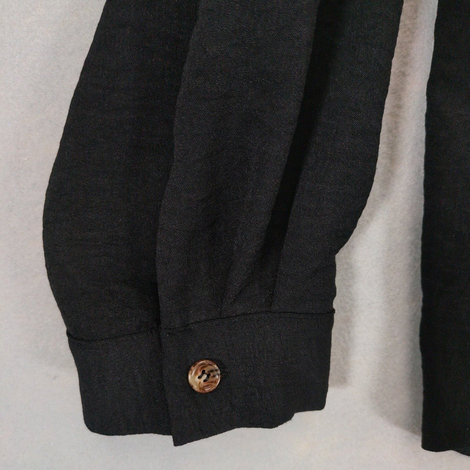 Other White Birch Sz XL Flowy Black Button Up Long Sleeve Shirt Size XL / US 12-14 / IT 48-50 - 5 Thumbnail