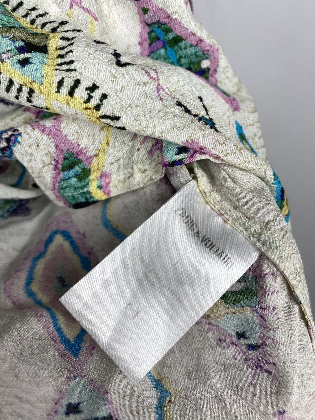 Designer × Zadig & Voltaire Zadig&Voltaire Monogram Graphic Print Blouse Size L / US 10 / IT 46 - 5 Thumbnail