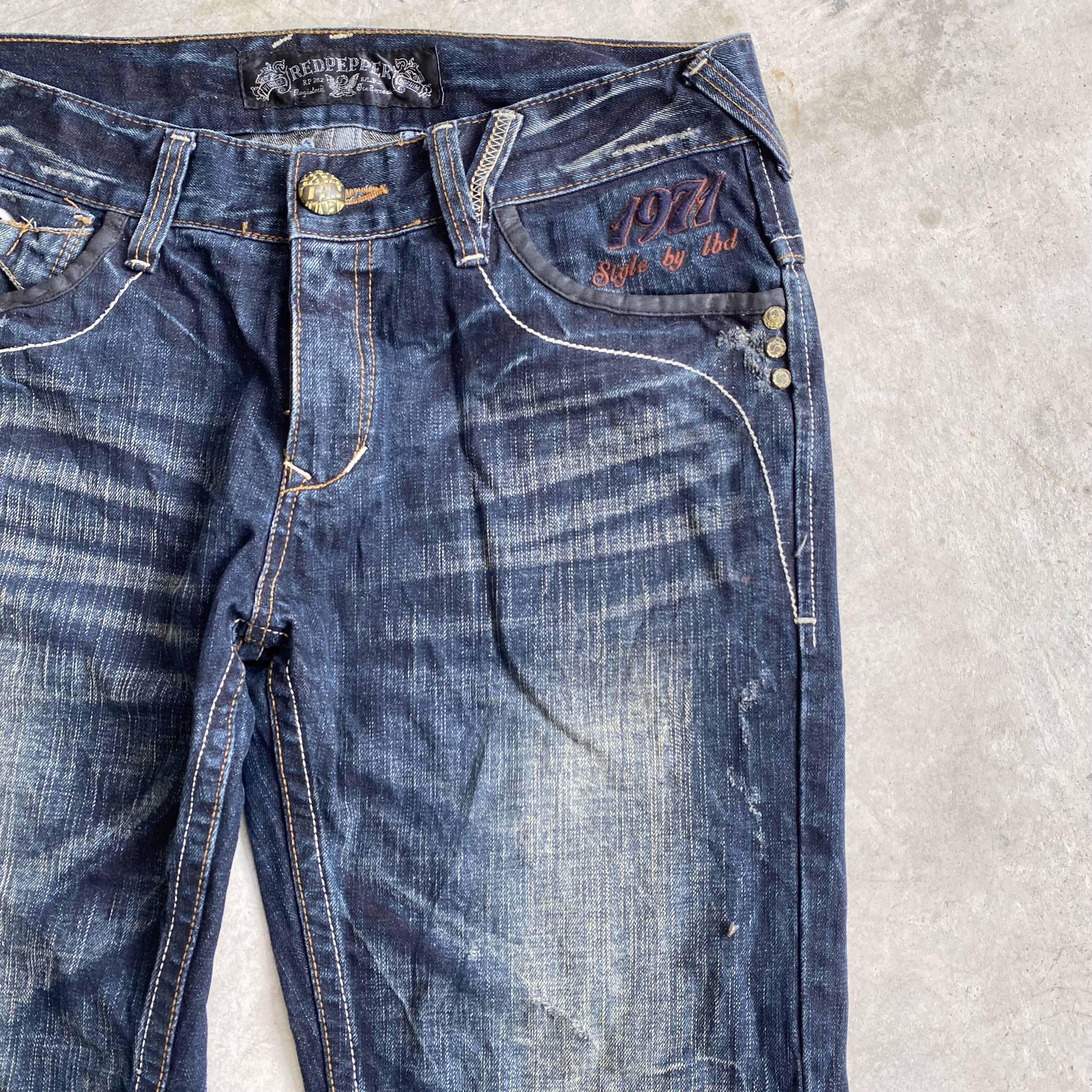 Vintage 90s Vintage Red Pepper Feather Wing Mudwash Jeans Size US 32 / EU 48 - 5 Thumbnail