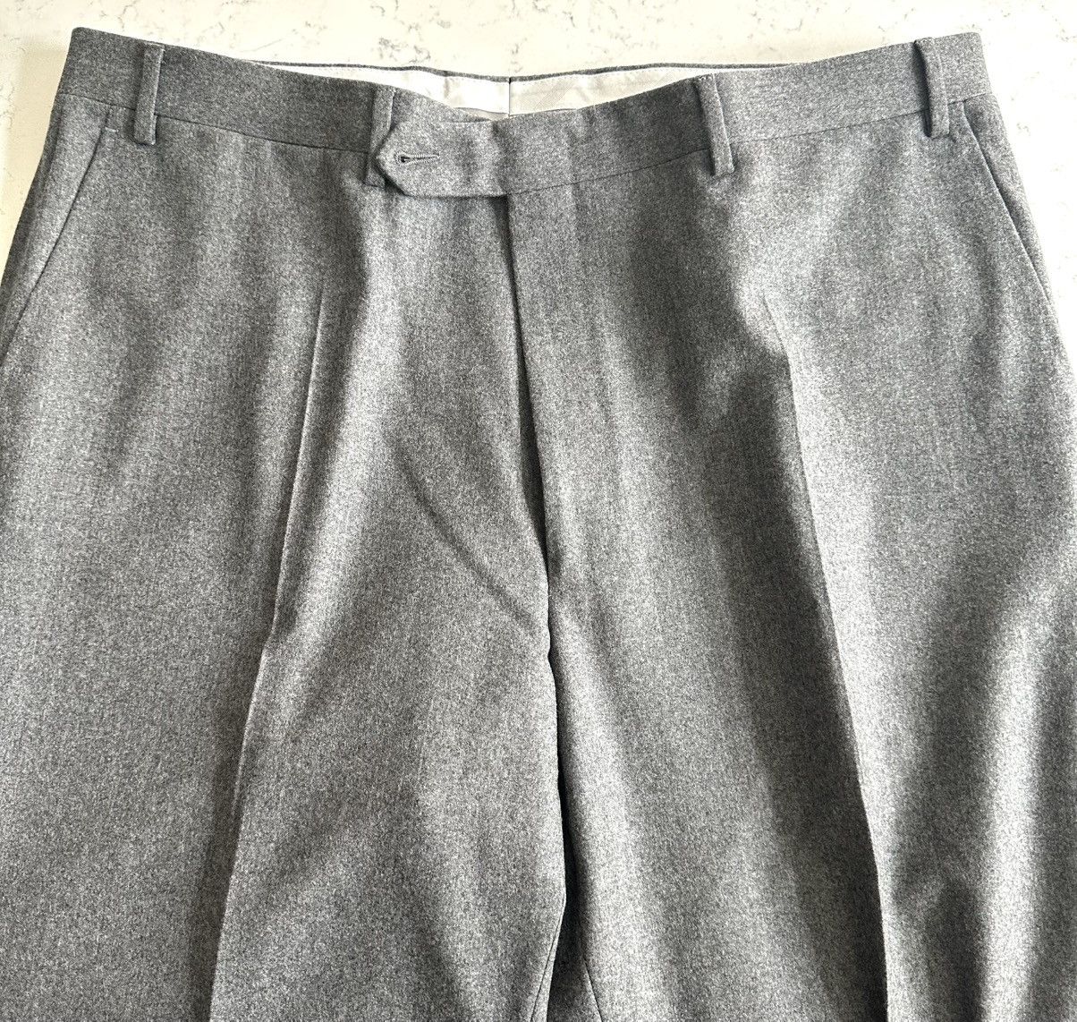 Canali Canali Mid-Grey Wool Dress Trousers – Size 38 (EU 56) Size 38R - 2 Thumbnail