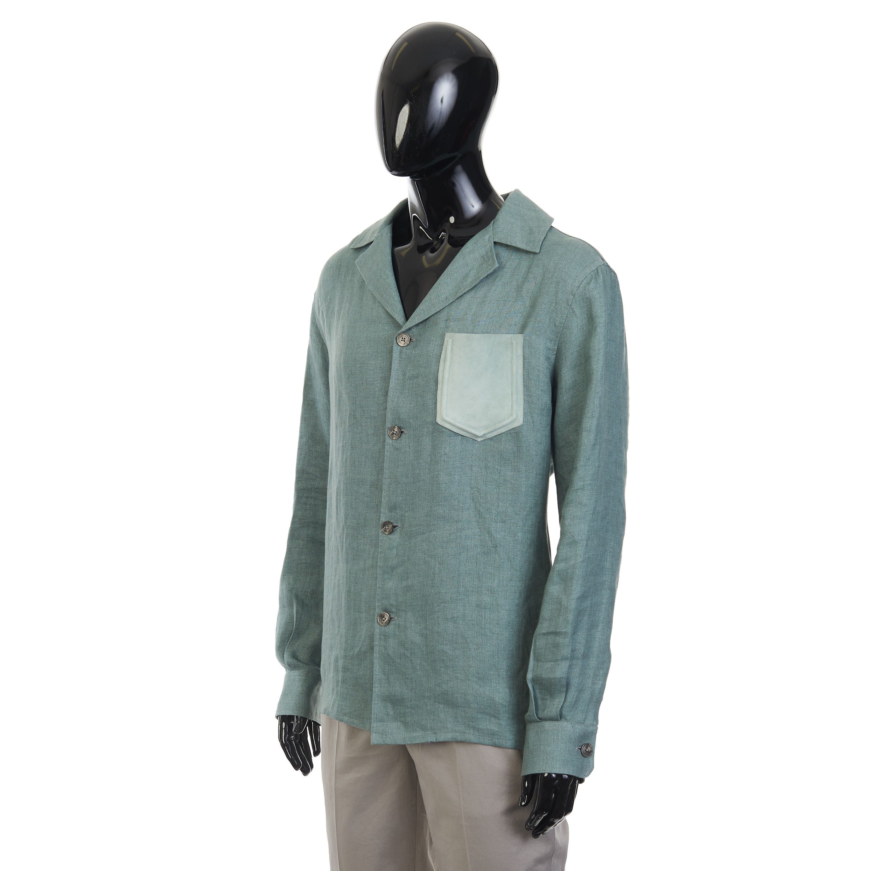 Other Brett Johnson Sky Powder Cuban Shirt Jacket - Linen Size US M / EU 48-50 / 2 - 2 Thumbnail