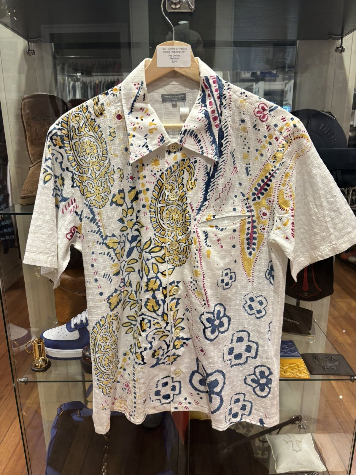 Comme des Garcons Homme Comme des Garçons Homme 03’ Paisley Stamp Textured Shirt Size US M / EU 48-50 / 2 - 1 Thumbnail