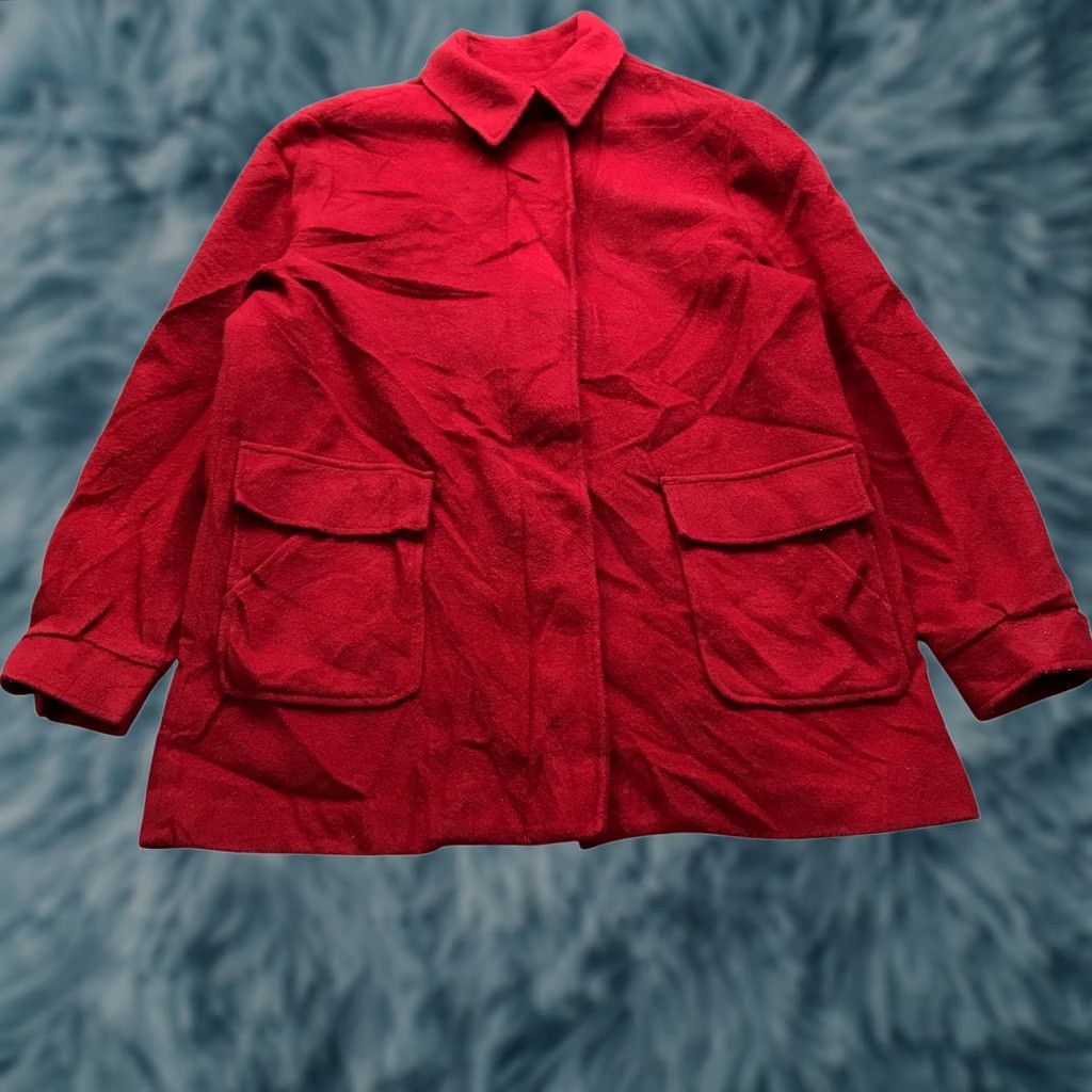 Eddie Bauer VINTAGE Eddie Bauer Hunting Wool Blend Jacket Womens Large 15/16 Red USA 80s 90s Wool Blend Overcoat Coat Pockets L Long Sleeve Mid-Length buttons Zip Size L / US 10 / IT 46 - 1 Thumbnail