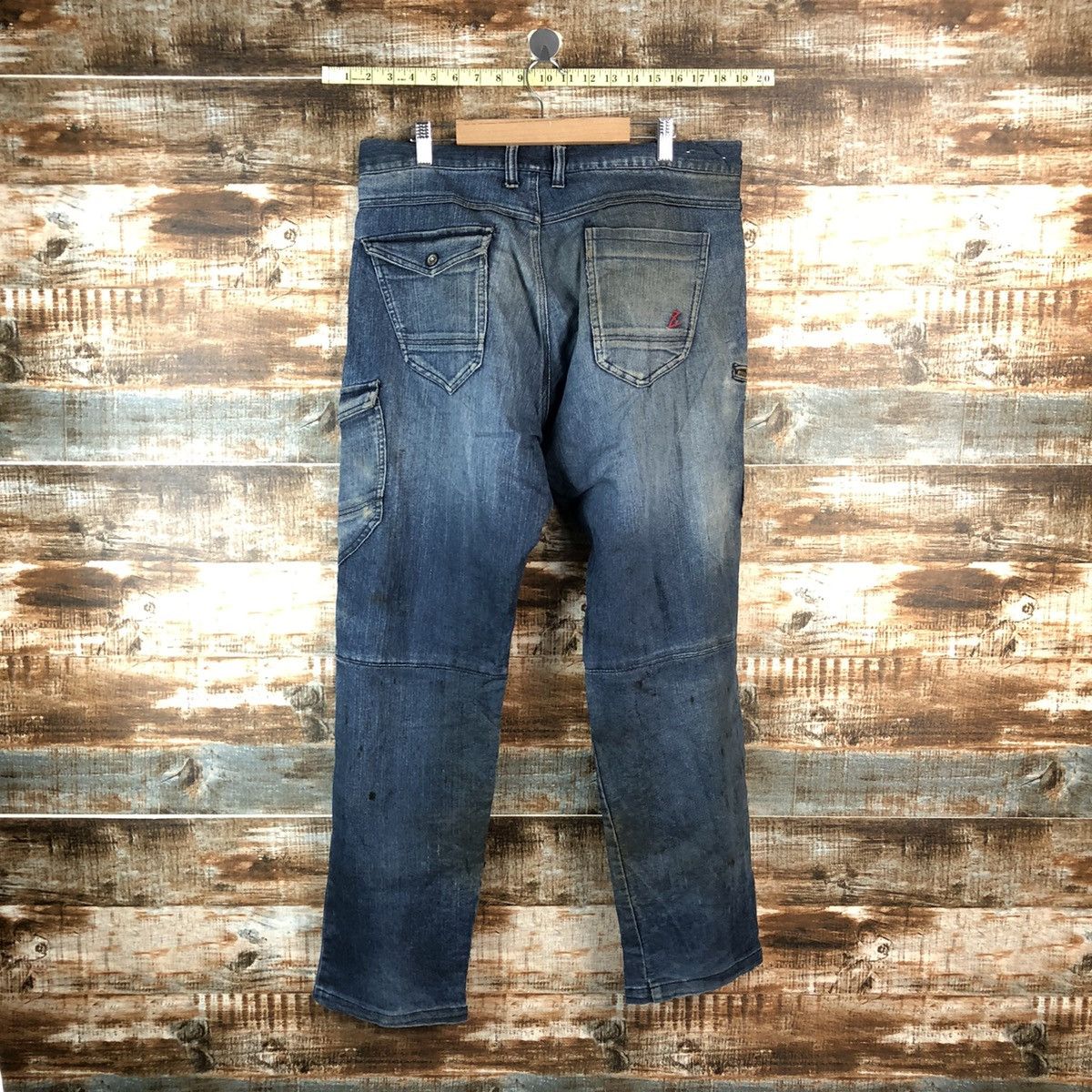 Japanese Brand Z Dragon Blue utility worker Multipocket cargo Pants #A2176 Size US 35 - 16 Thumbnail