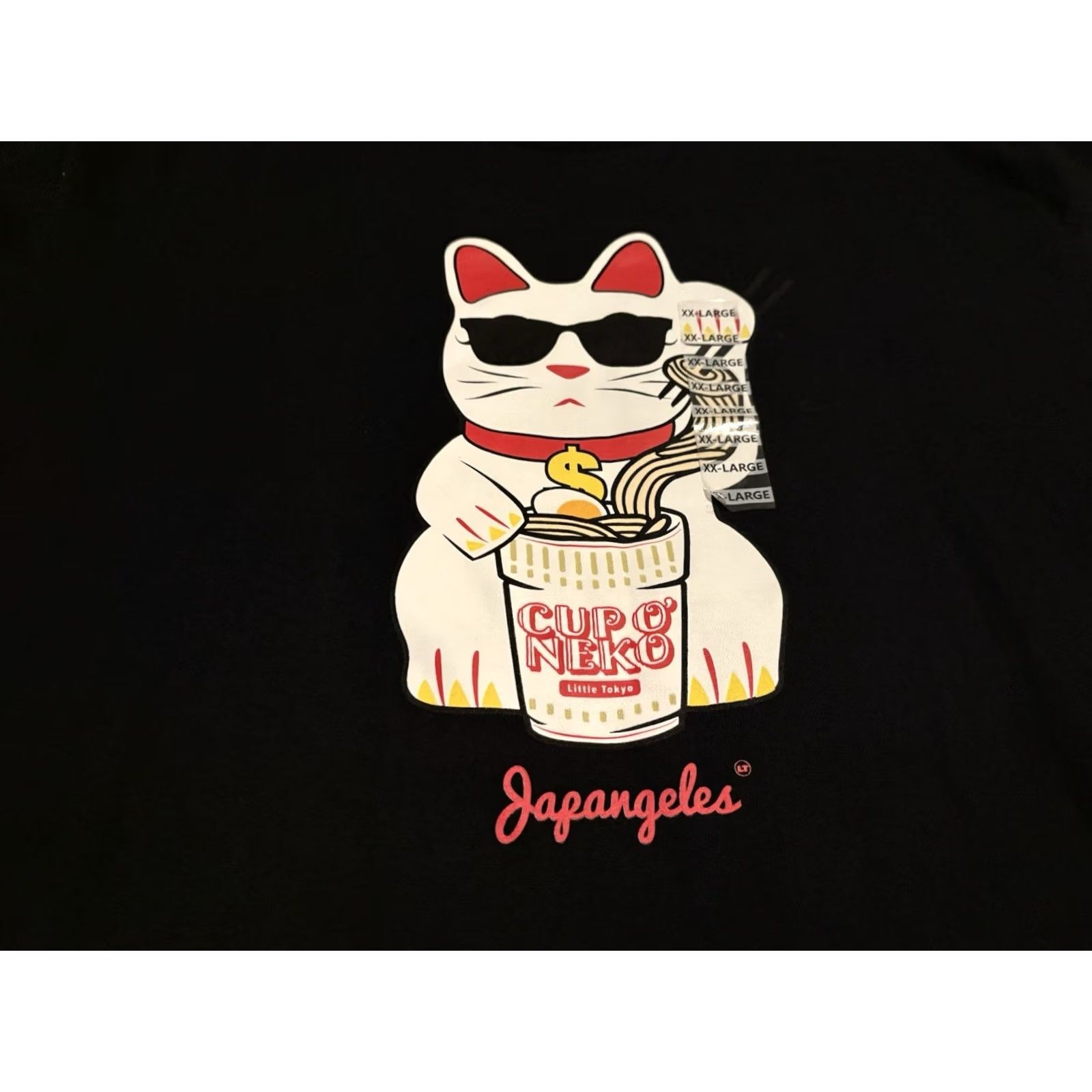Vintage Japangeles Kitty Cat Ramen Noodles Black T-Shirt 2XL Men Short Sleeve Cotton Shirt Mens XXL Black Katto Noodle logo? Size US XXL / EU 58 / 5 - 3 Thumbnail