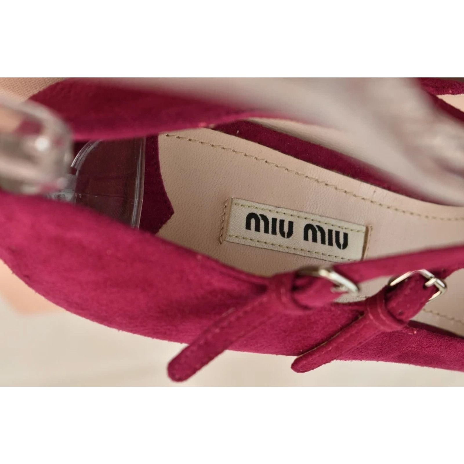 Miu Miu MIU MIU PRADA 5KP238 BURGUNDY SUEDE STRAPPY PUMPS 40 ITALY Size US 10 / IT 40 - 3 Thumbnail