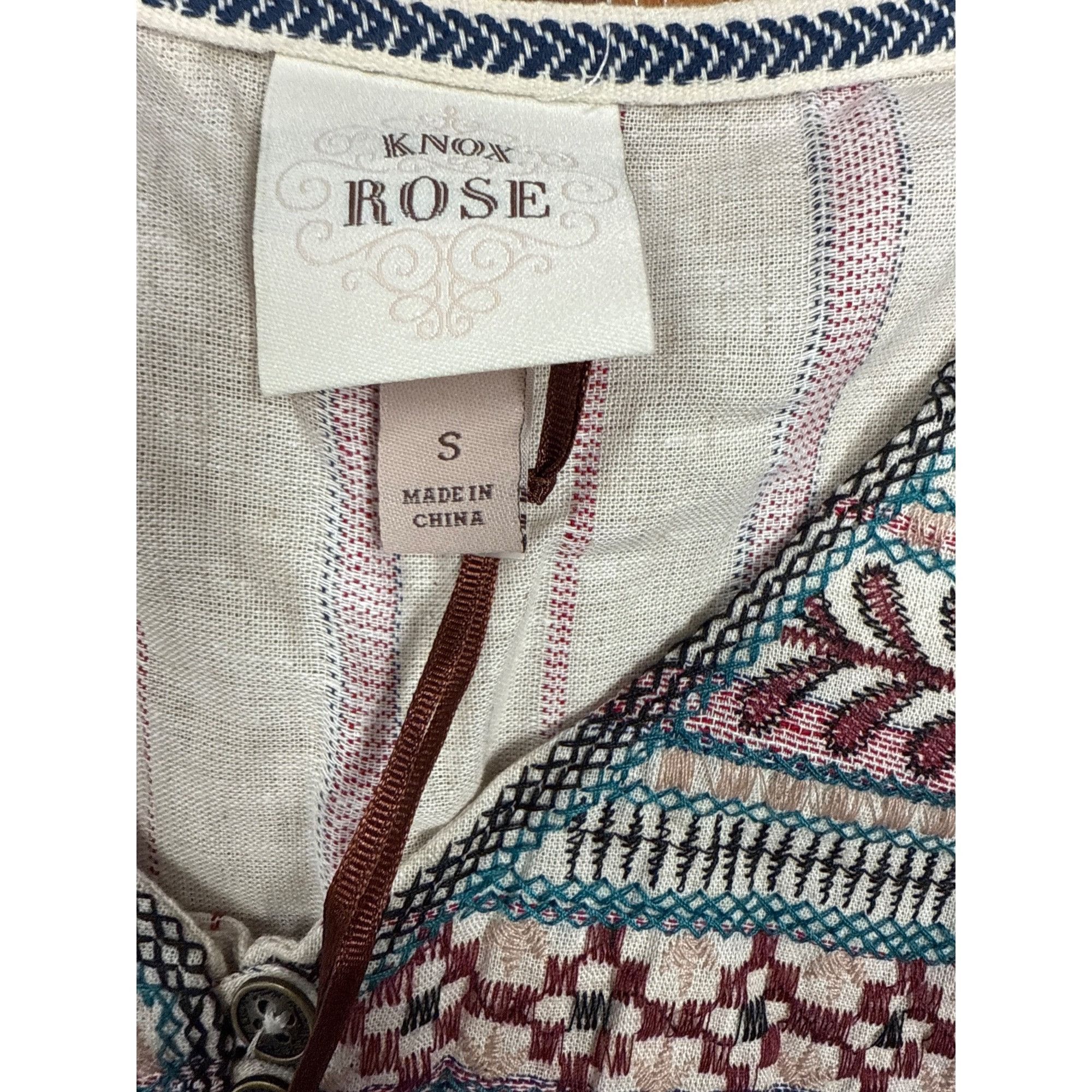 Other Knox Rose S Embroidered Striped Cotton Linen Blend Sleeveles Size S / US 4 / IT 40 - 4 Thumbnail