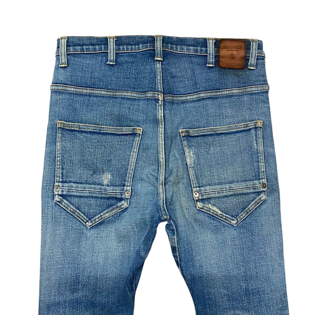 Japanese Brand Fadthree Denim Biker Jeans Stretch Size US 30 / EU 46 - 10 Thumbnail