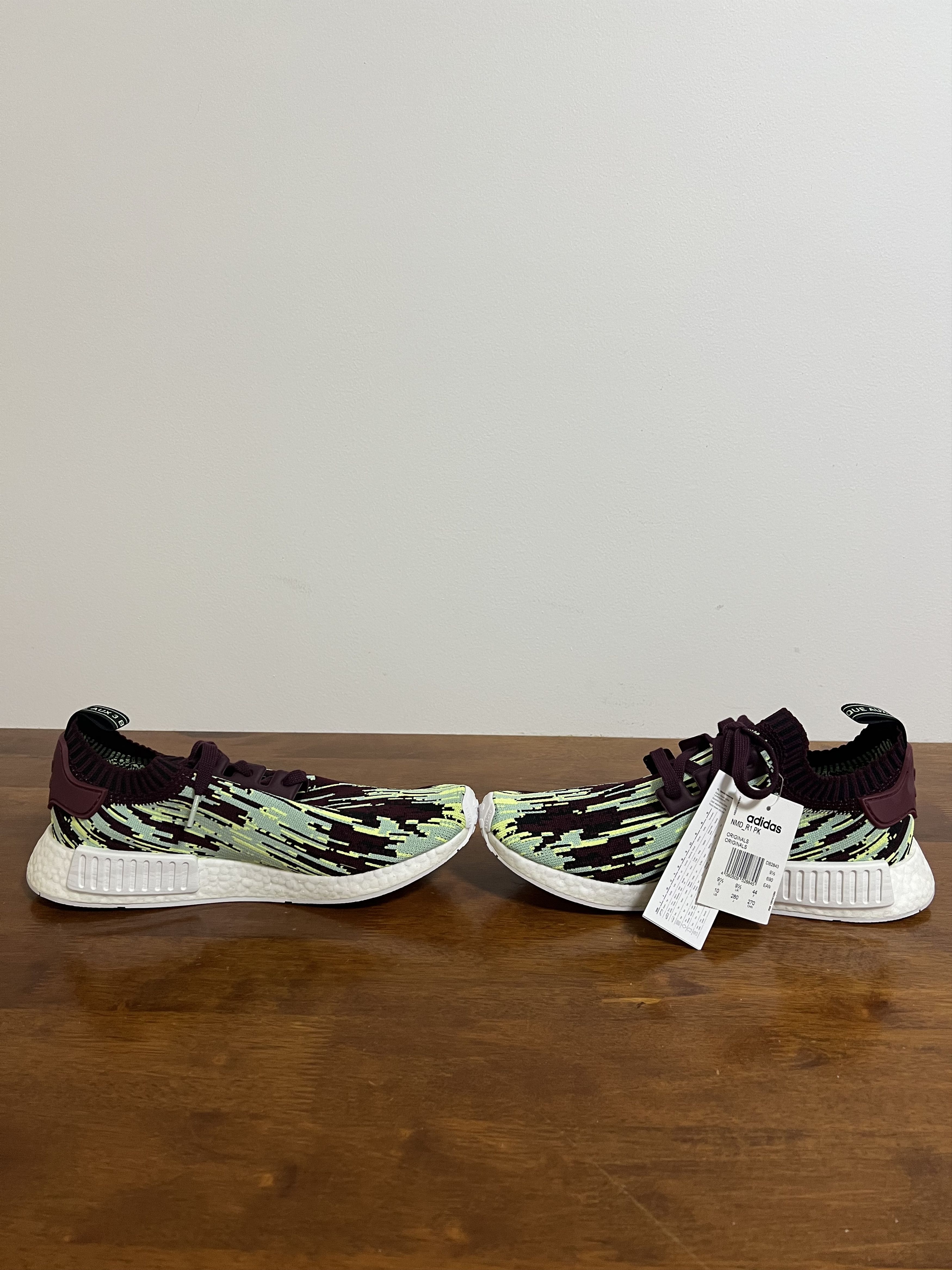Adidas × Sneakersnstuff 💚 2018 Sneakersnstuff x Adidas NMD R1 Datamosh 2.0 Maroon Size US 10 / EU 43 - 6 Thumbnail