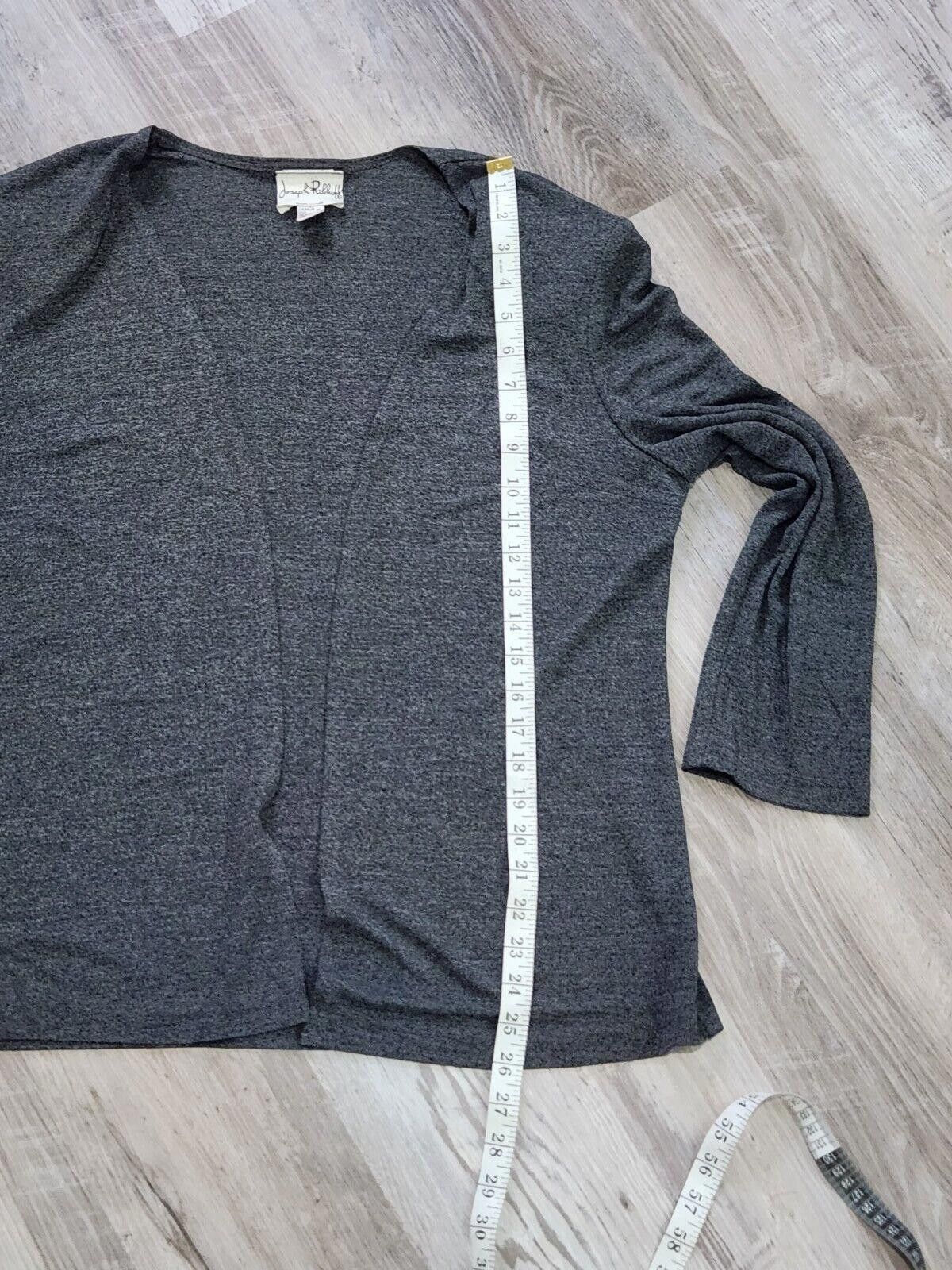 Designer Joseph Ribkoff Sweater Sz 14 Gray Grey Open Front Shoulder Size XL / US 12-14 / IT 48-50 - 4 Thumbnail