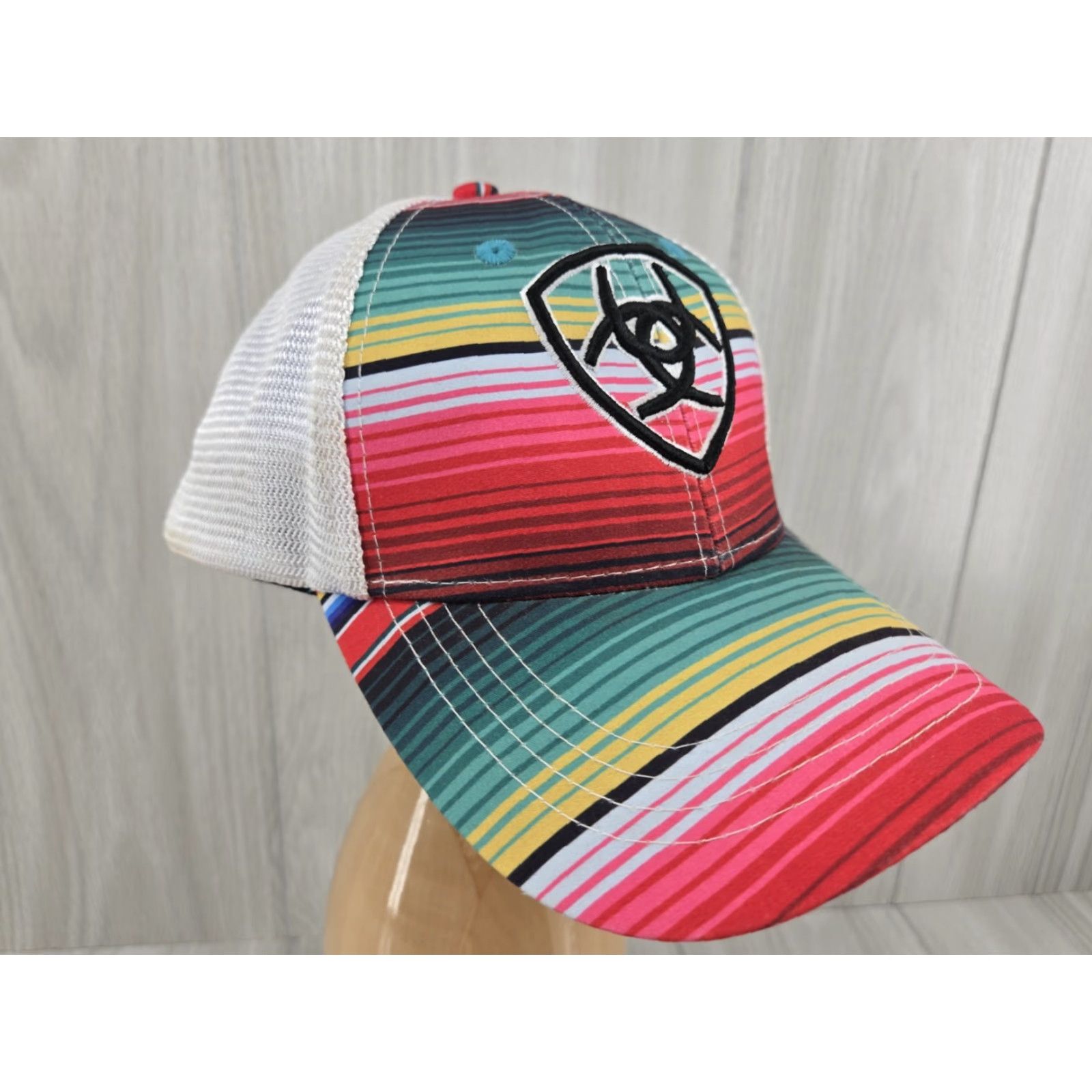 Ariat Ariat Women's Hat Bright Serape Center Shield Cap One Size Adjustable Multicolor Blue Logo Baseball Cap Womens Size ONE SIZE - 3 Thumbnail