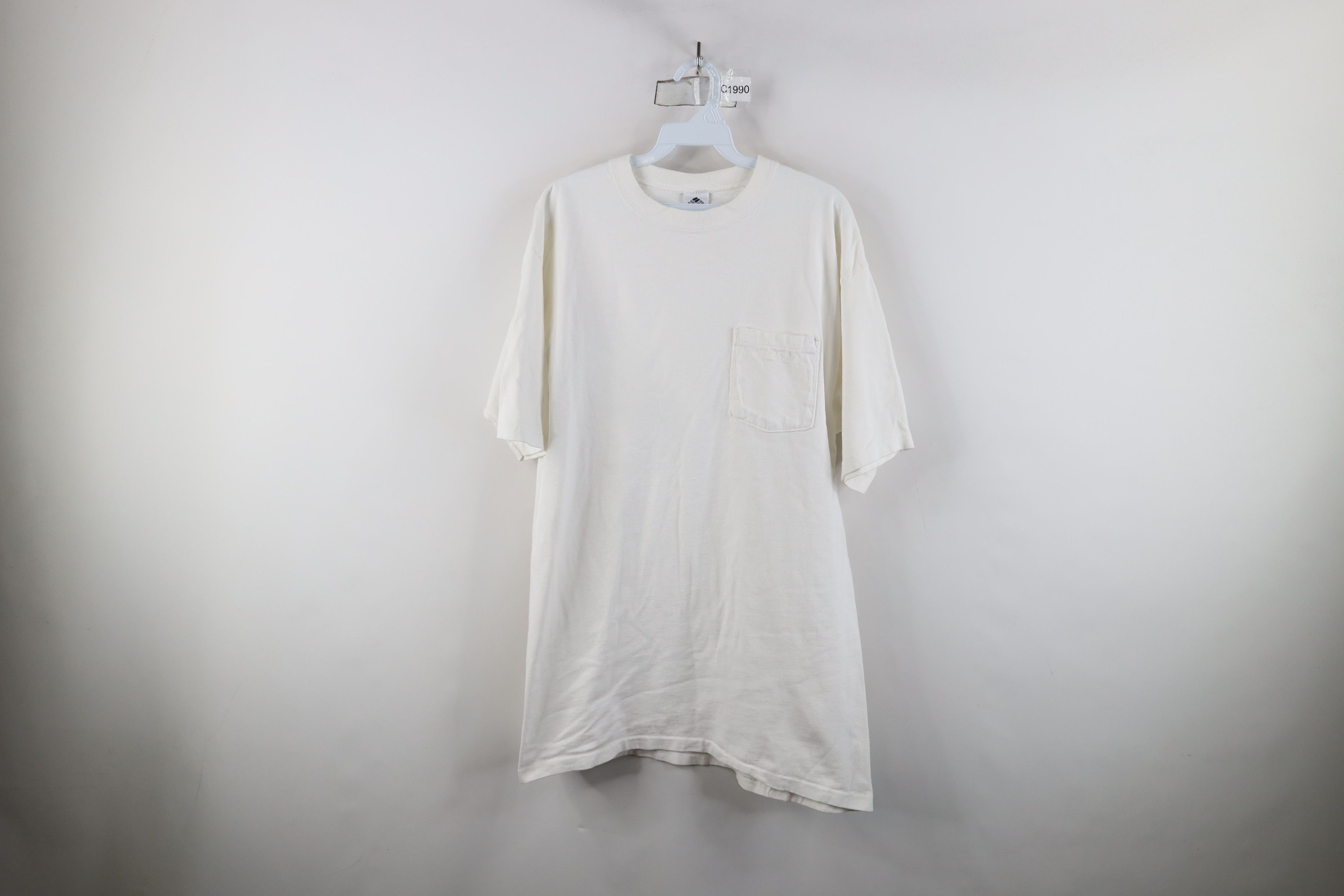 Columbia × Vintage Vintage 90s Columbia Heavyweight Cotton T-Shirt White USA Size US L / EU 52-54 / 3 - 1 Thumbnail