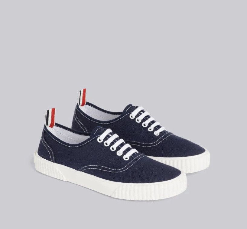 Thom Browne Thom Browne Navy Blu Canvas Sneakers Size US 10.5 / IT 40.5 - 1 Thumbnail