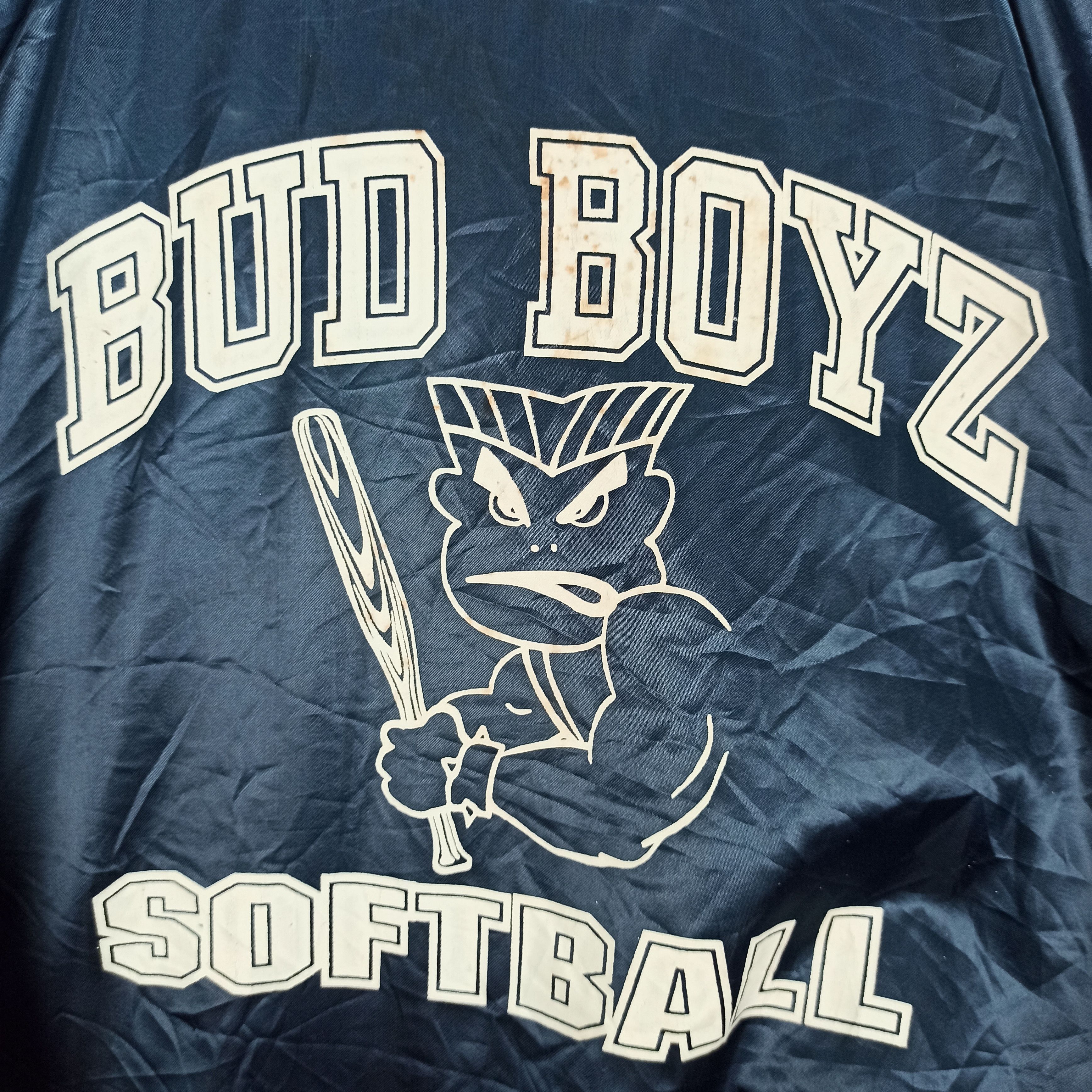 Vintage Vintage BUD BOYZ SOFTBALL Nylon Bomber Jacket Size US XL / EU 56 / 4 - 3 Thumbnail