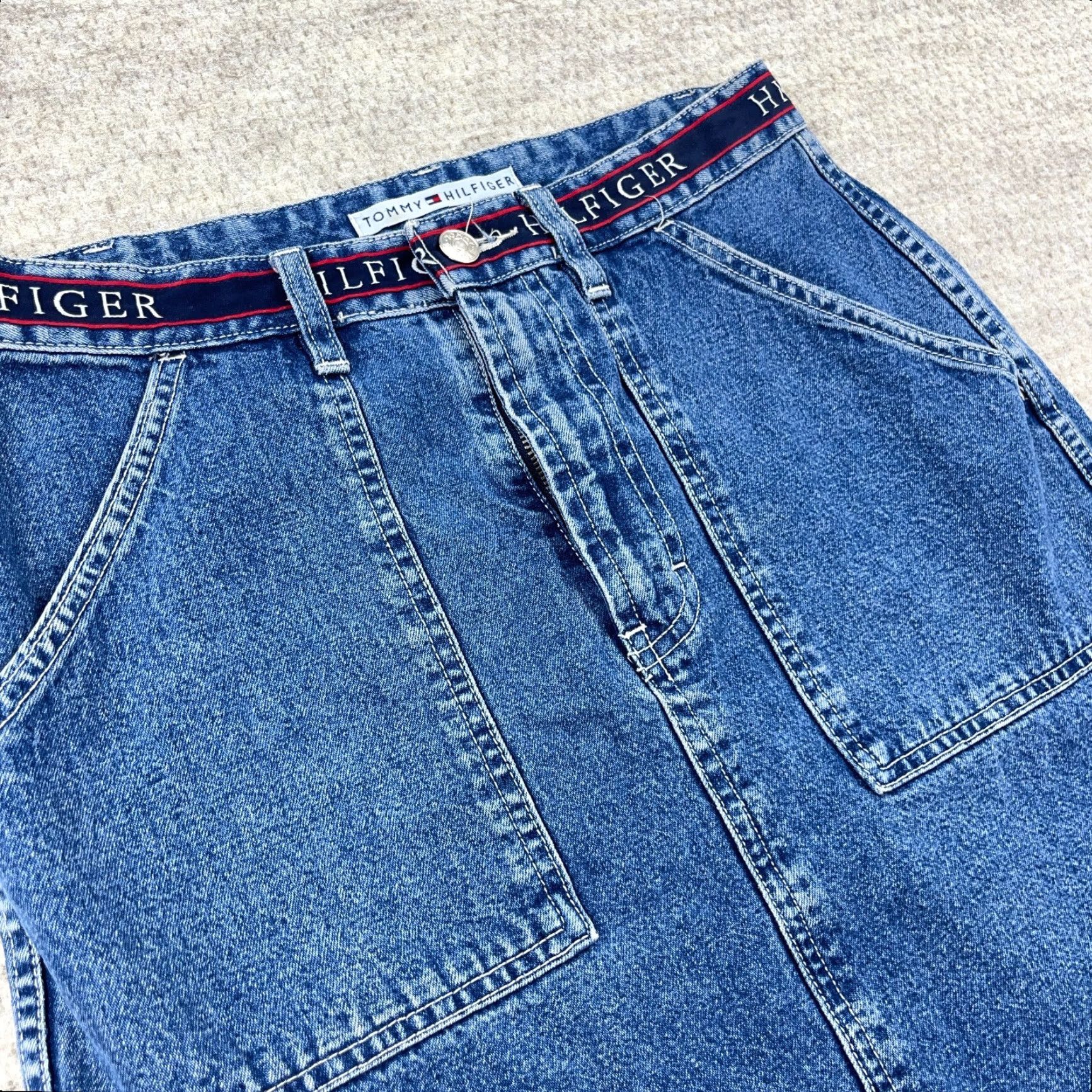 Tommy Hilfiger Vintage Tommy Hilfiger Skirt Women 6 Denim Midi Med Wash Spell Out Y2K 00s Size 28" / US 6 / IT 42 - 4 Thumbnail