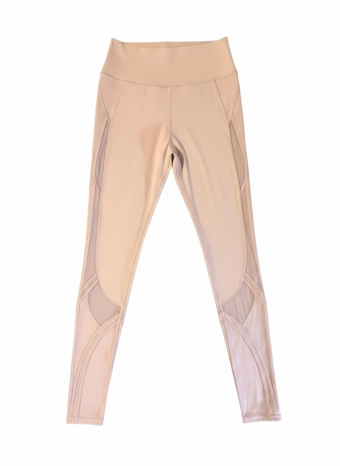 Unknown London Light Pink High-Waisted w/ Mesh Leggings Alo size Medium EUC Size 32" / US 10 / IT 46 - 3 Thumbnail
