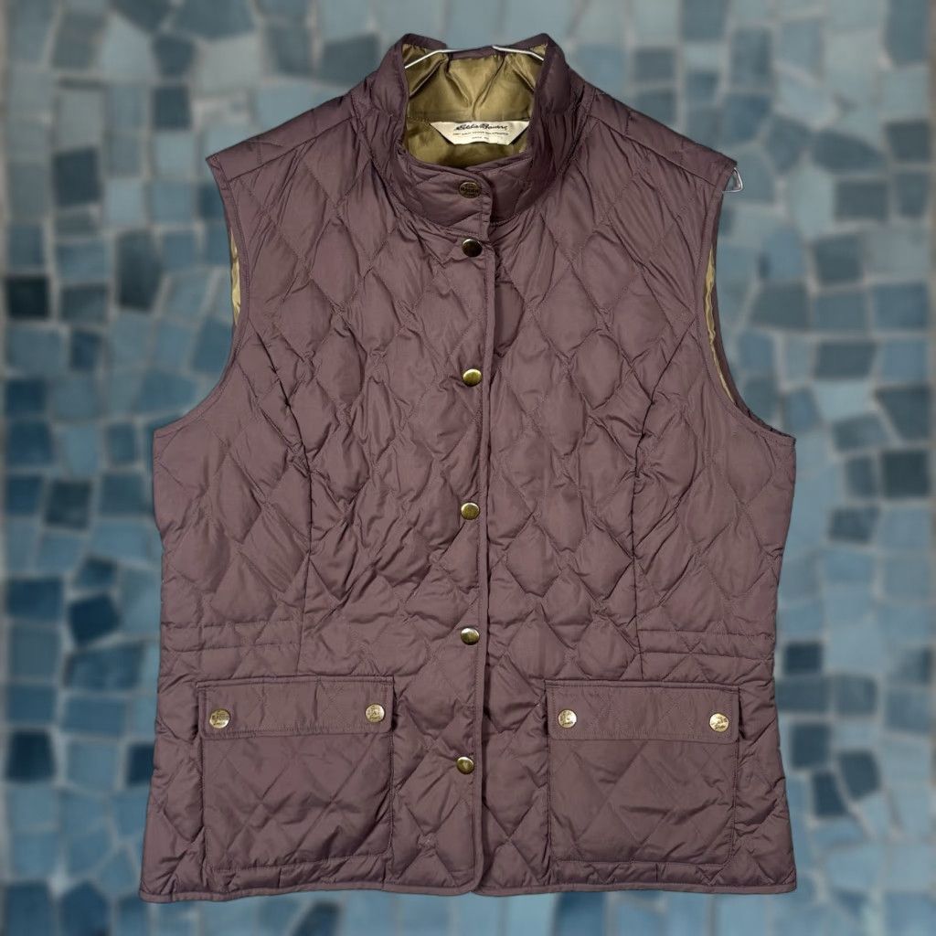 Eddie Bauer VINTAGE Eddie Bauer Vest Womens L Premium 550 Goose Down Lightweight Quilted Cargo Hike Extra? Size L / US 10 / IT 46 - 1 Thumbnail