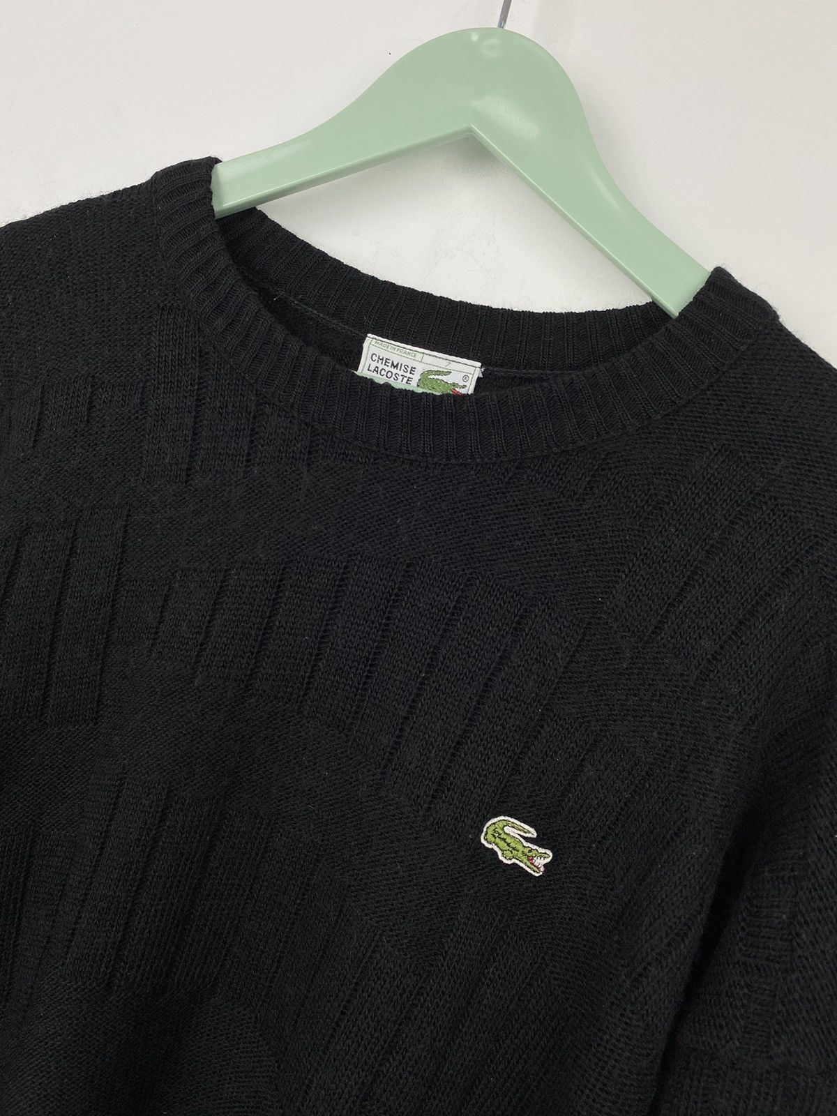 Lacoste Vintage 90s Lacoste Chemise Chunky Knit Wool Sweater Coogi Size US XL / EU 56 / 4 - 2 Thumbnail