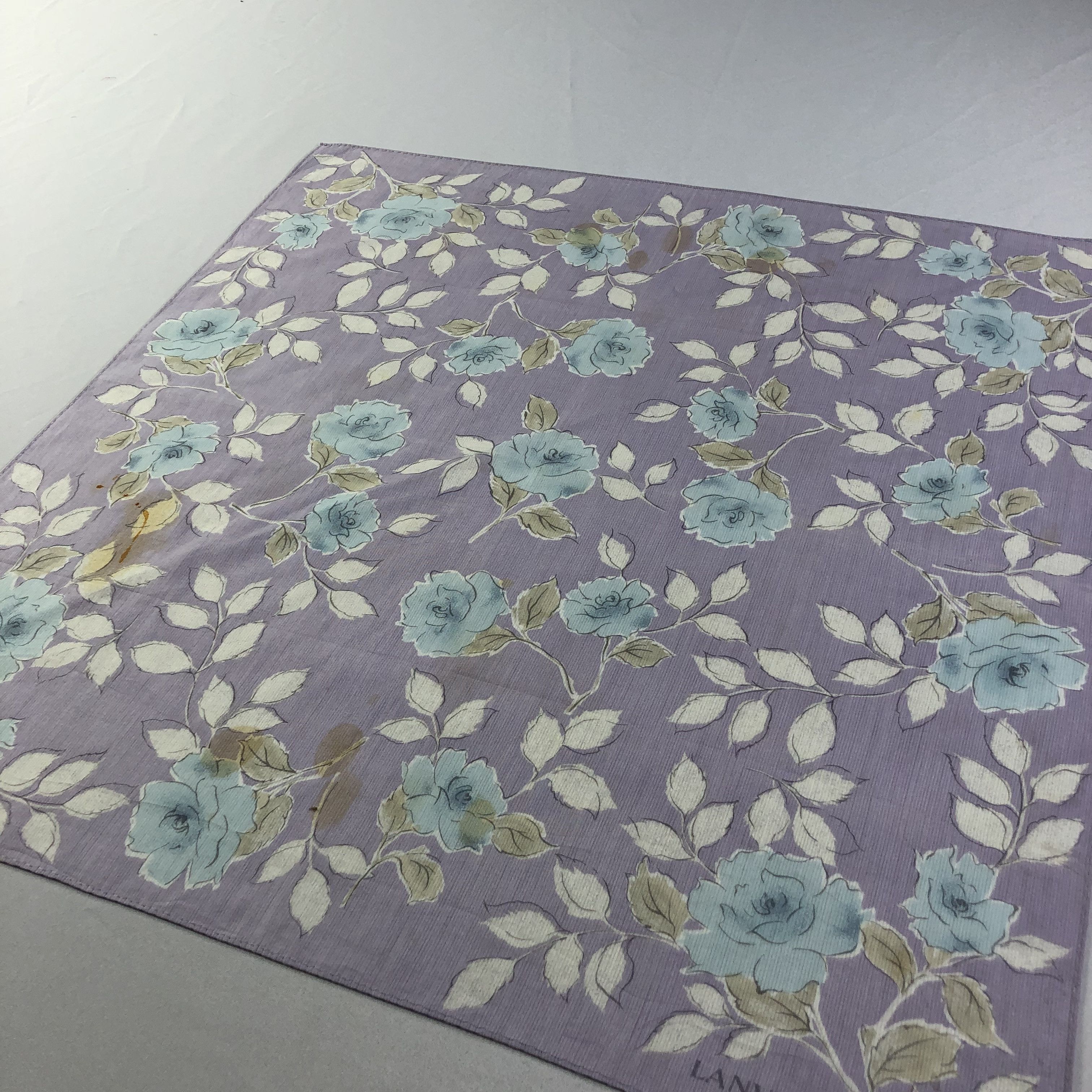Lanvin × Vintage Lanvin Roses Handkerchief Neckerchief Bandana H2129 Size ONE SIZE - 3 Thumbnail