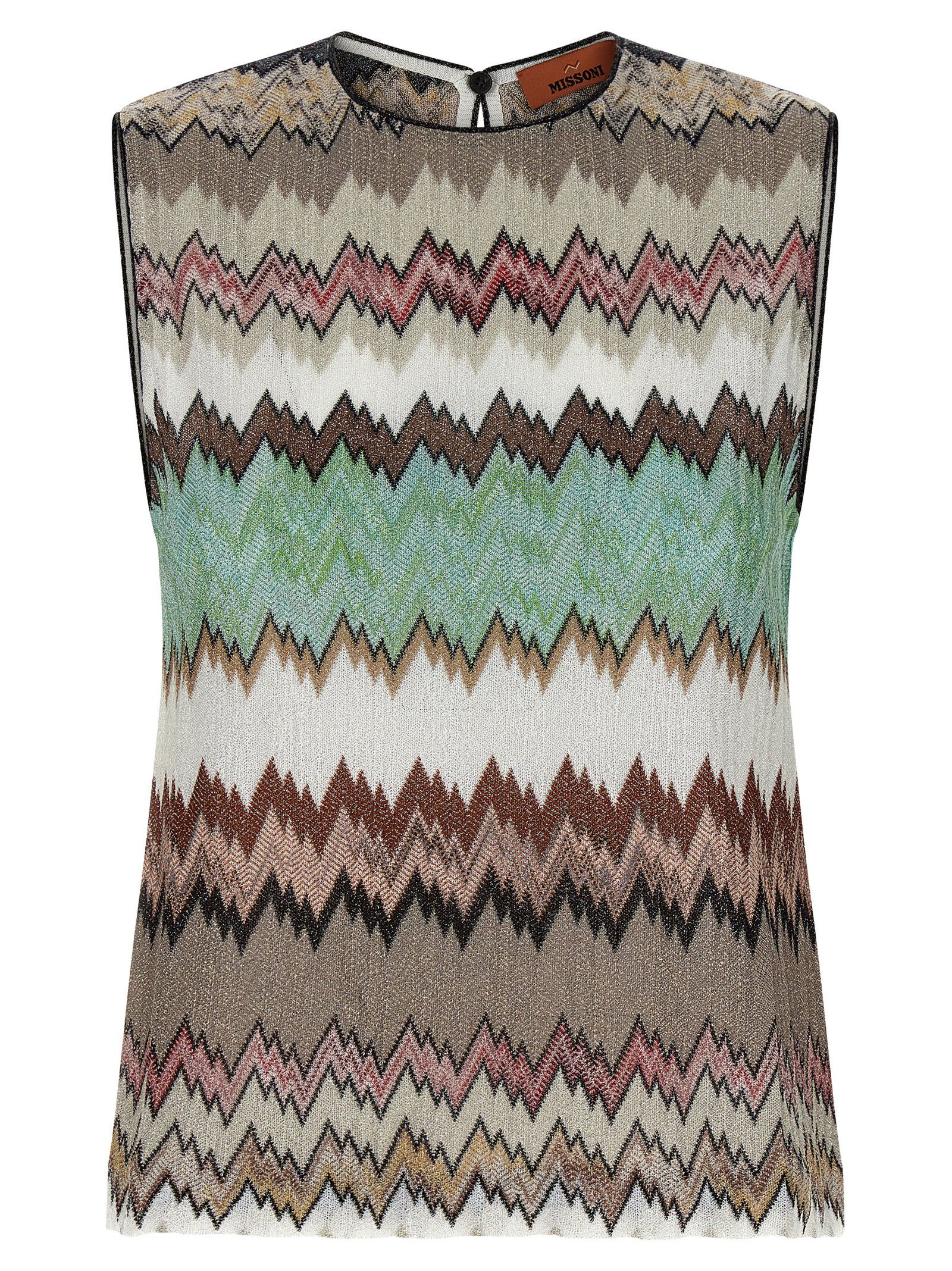 Zigzag lamé top