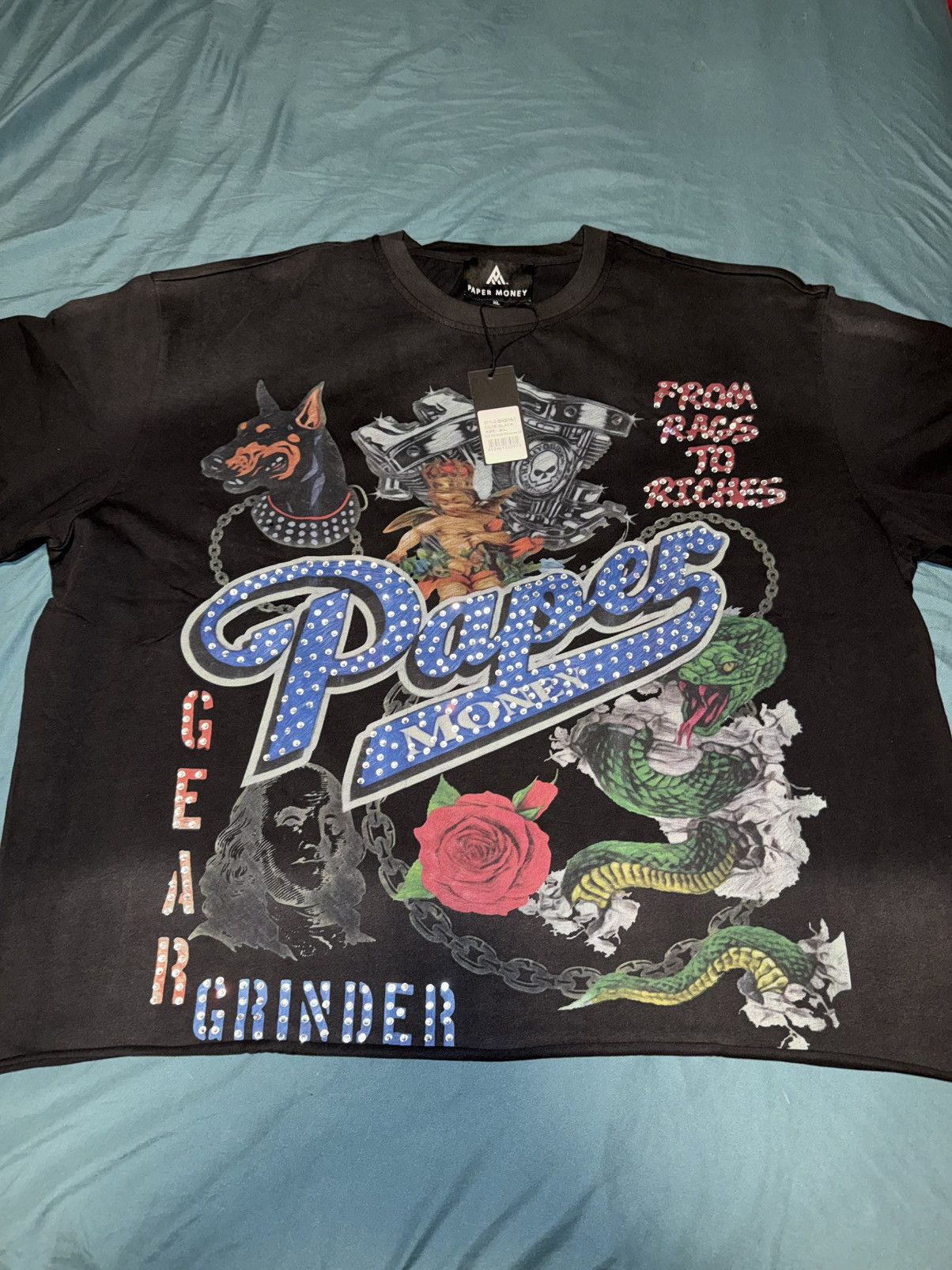 Other Brand New PAPER MONEY “ FOR THE DOGS” TEE - Size US XL / EU 56 / 4 - 1 Thumbnail