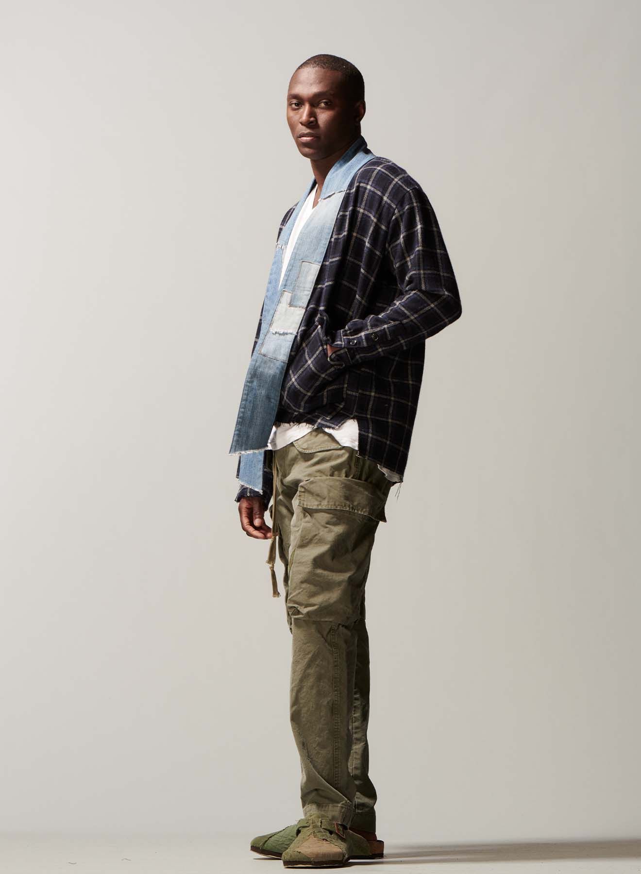 Greg Lauren Greg Lauren Navy Check GL 1 Kimono Size US XXL / EU 58 / 5 - 4 Thumbnail