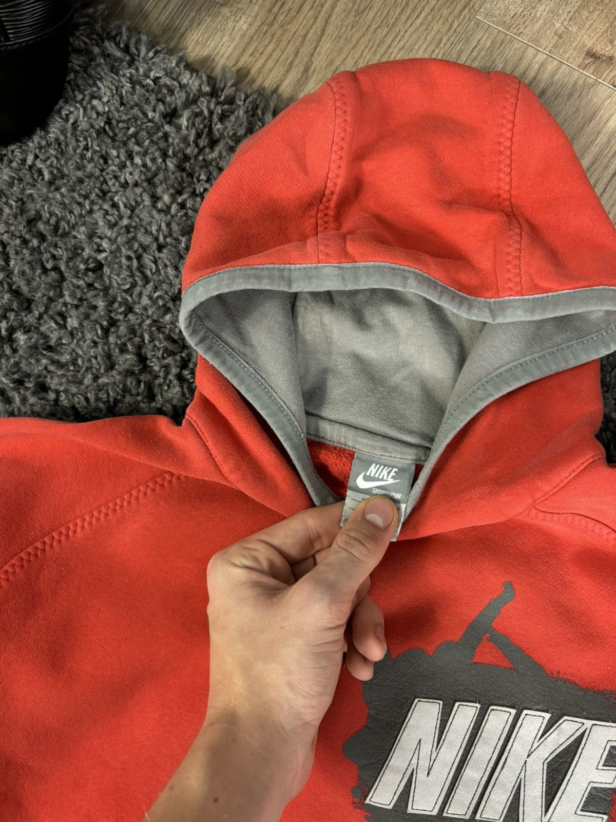 Nike × Vintage Hoodie Nike Vintage Big Central Logo Streetwear Gorpcore Size US S / EU 44-46 / 1 - 6 Thumbnail