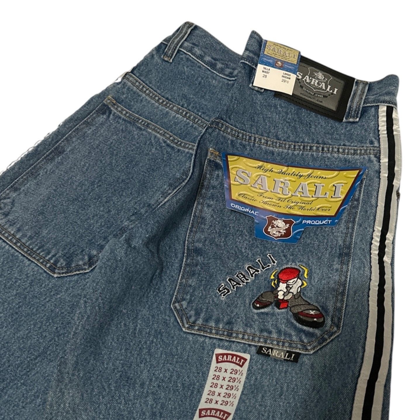 Vintage Sarali Jeans Skater Cartoon Side Stripped Jeans