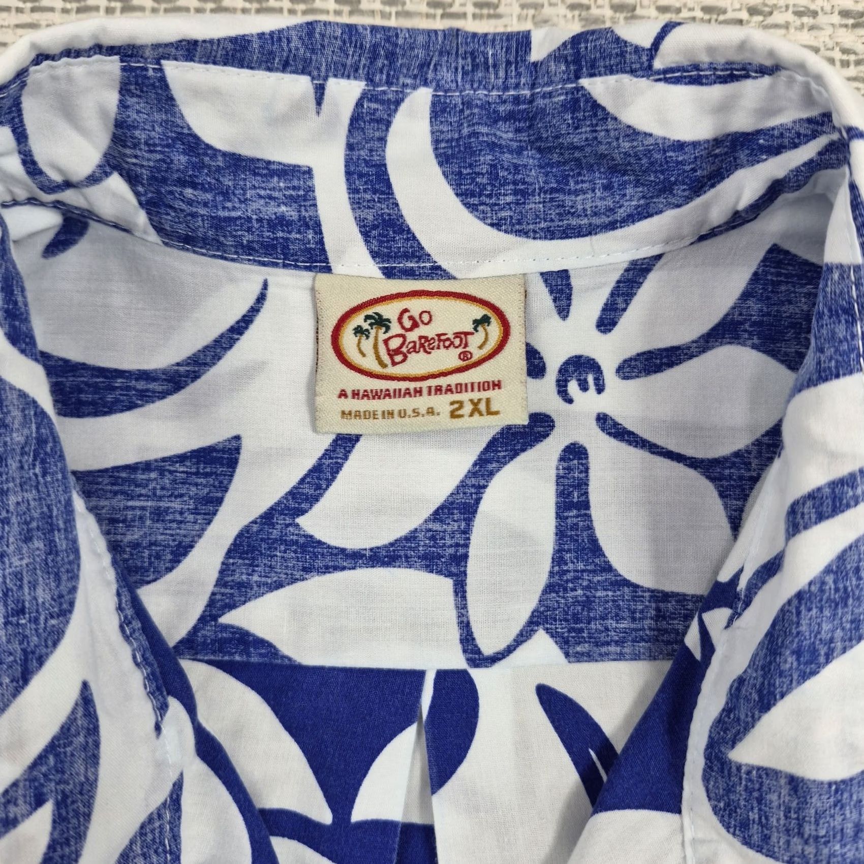 Vivobarefoot Go Barefoot Button Up Shirt Mens 2XL Blue Floral Hawaiian Aloha Short Sleeve Shirt Size US XXL / EU 58 / 5 - 6 Thumbnail