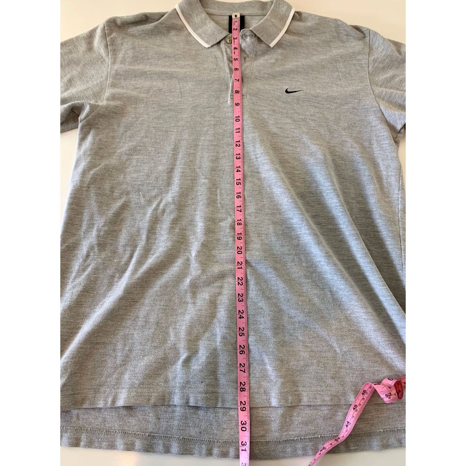 Nike VINTAGE Nike Golf Polo Shirt Check Logo Short Sleeve Mens L Gray Nike Golf Shirt Mens Large Gray Size US L / EU 52-54 / 3 - 5 Thumbnail