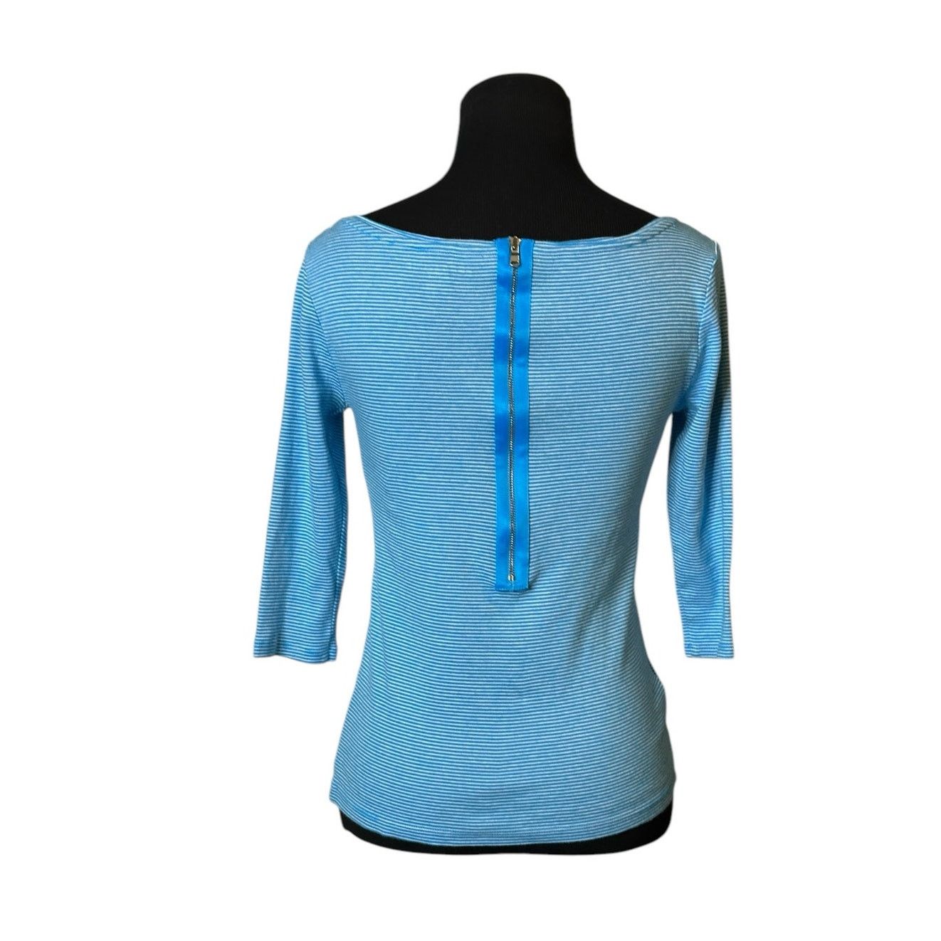 Ann Taylor ANN TAYLOR blue white stripes 3/4 sleeves top size SP Size S / US 4 / IT 40 - 11 Thumbnail