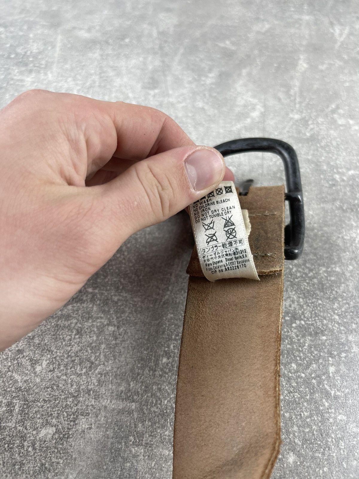 Diesel × Vintage Diesel Italy Y2K Brown Leather Belt with Black Buckle Logo Size ONE SIZE - 7 Thumbnail