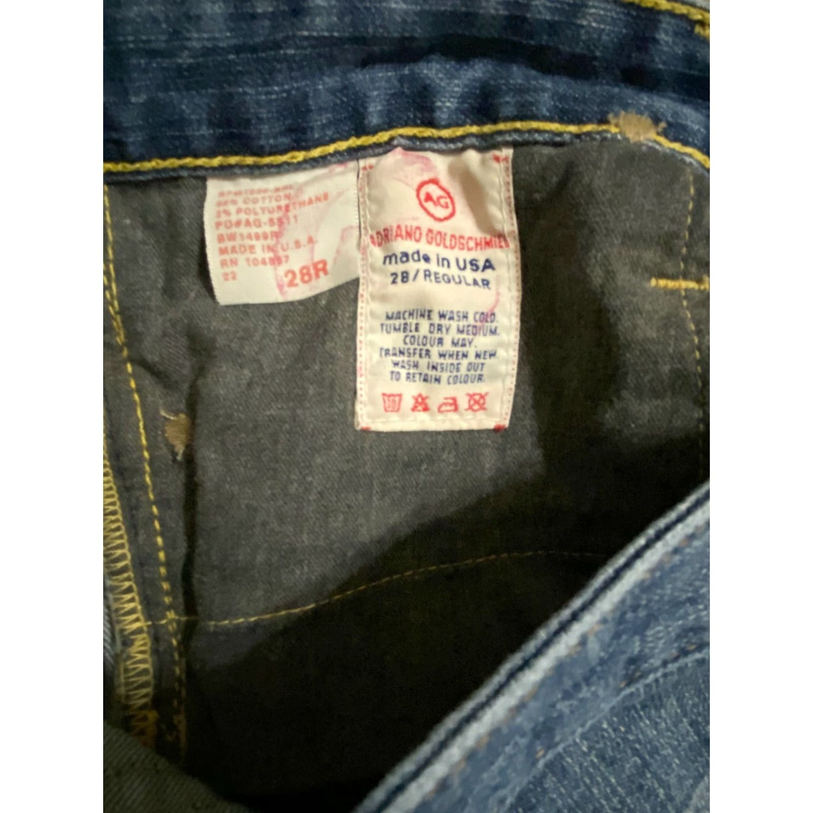 Vintage AG Adriano Goldschmied Womens Distressed The Legend Jeans Jeans - 28R Blue Distressed Flared Jeans Womens 28R Size 28" / US 6 / IT 42 - 6 Thumbnail