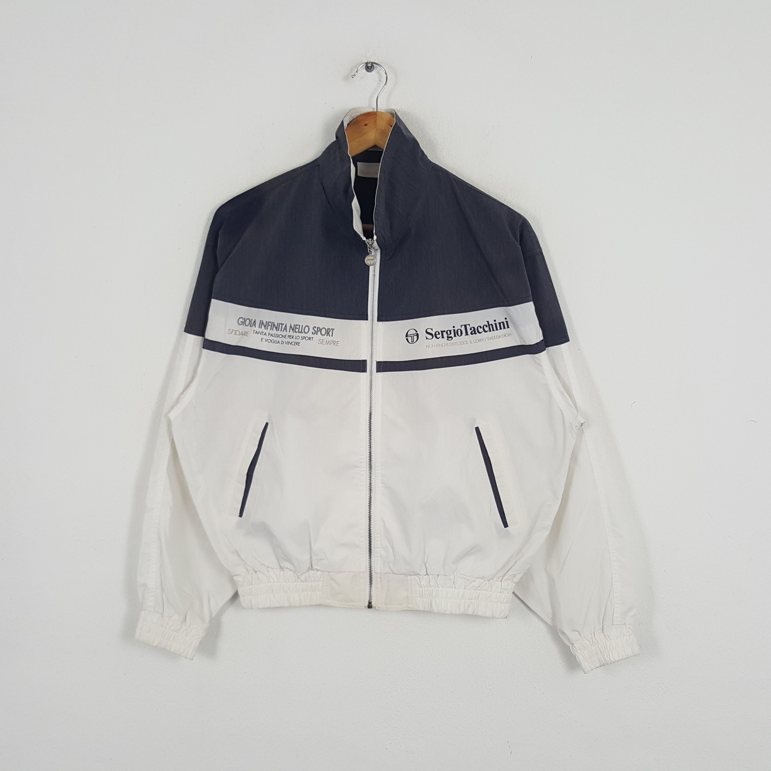 Sergio Tacchini × Vintage Vintage Sergio Tacchini Sport Style Windbreaker Jacket Size US M / EU 48-50 / 2 - 1 Thumbnail