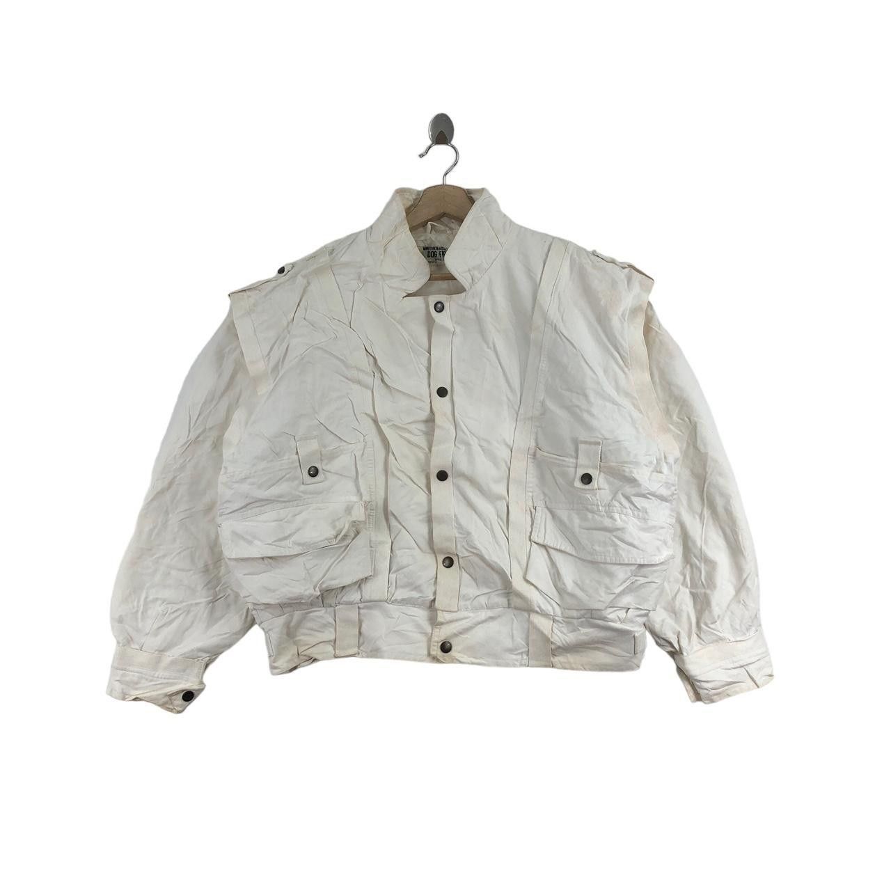 Vintage Vintage DOG FIGHT PARIS Beige Baggy Denim Jeans Jacket Coat Size S / US 4 / IT 40 - 1 Thumbnail
