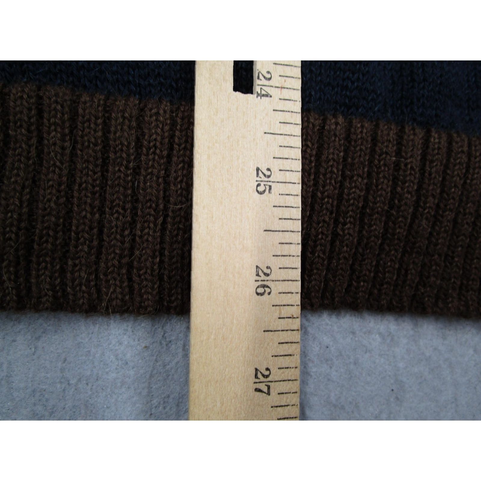 Vintage NOVICA Sweater Men L Blue Brown Full Zip Mock Neck Alpaca Blend Cable Knit Size US L / EU 52-54 / 3 - 7 Thumbnail