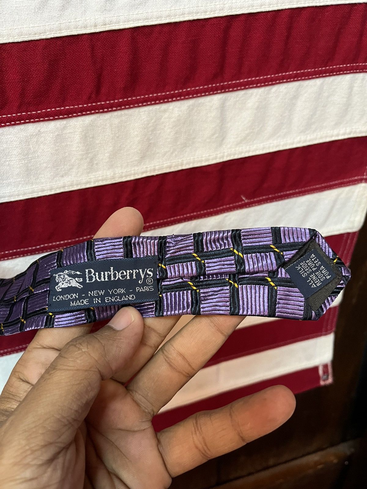 Burberry Burberry London Purple Geometric Tie Size ONE SIZE - 5 Thumbnail