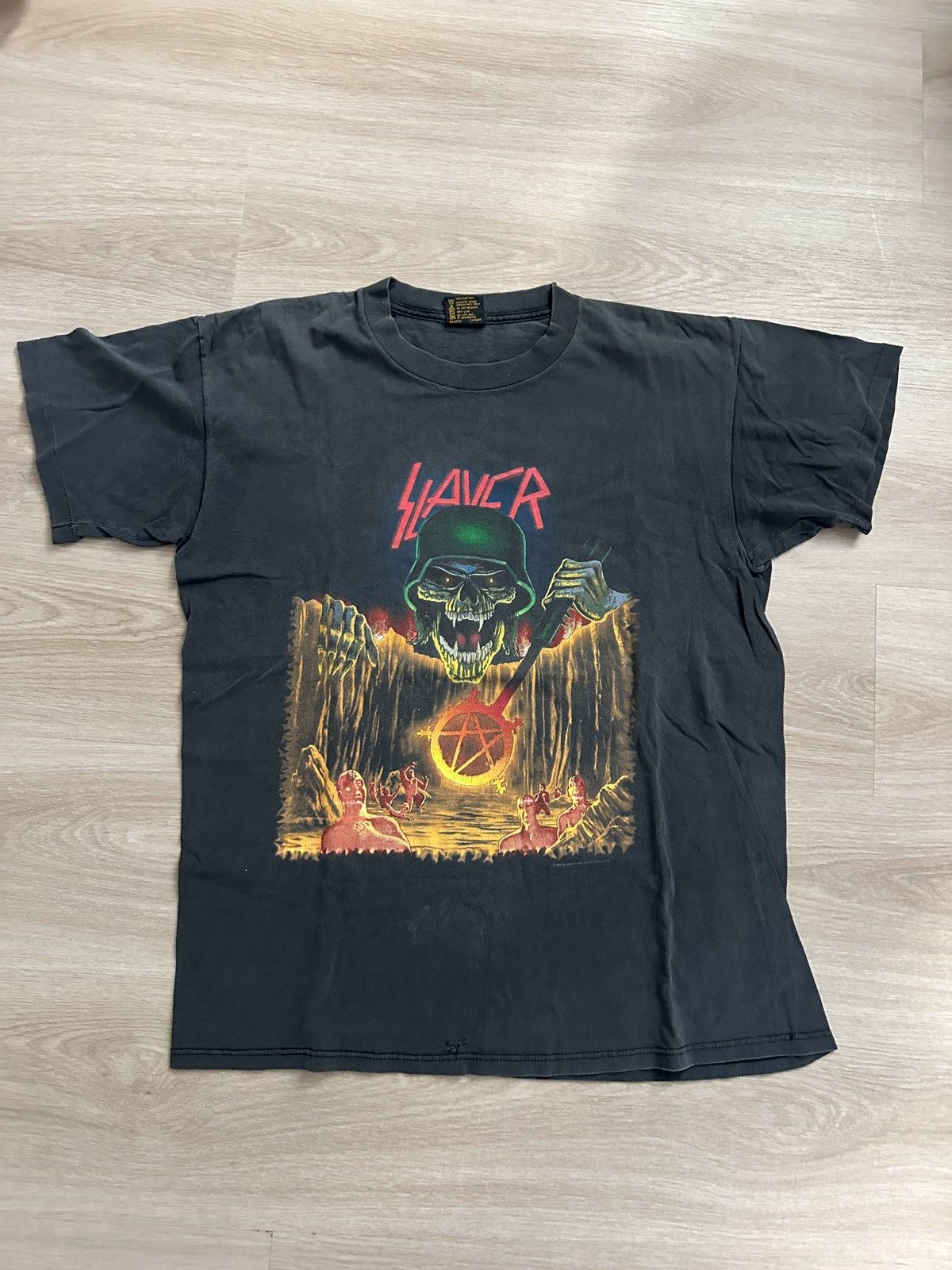 Slayer Slayer 1994 Vintage Printed Band T-Shirt Skullhead Size US L / EU 52-54 / 3 - 1 Thumbnail