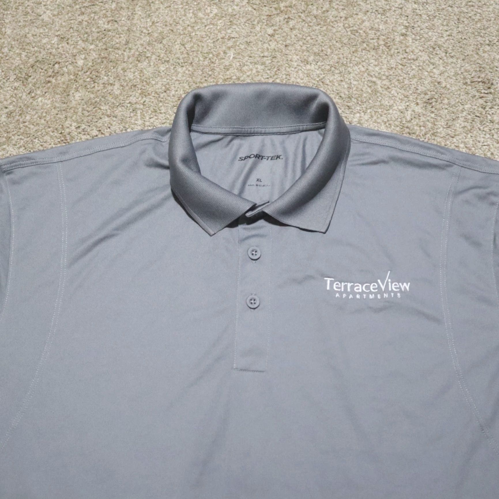 Vintage Sport-Tek Shirt Mens XL Button-Up Polo Gray Short Sleeve Casual Modern Modern Shirt? Size US XL / EU 56 / 4 - 2 Thumbnail