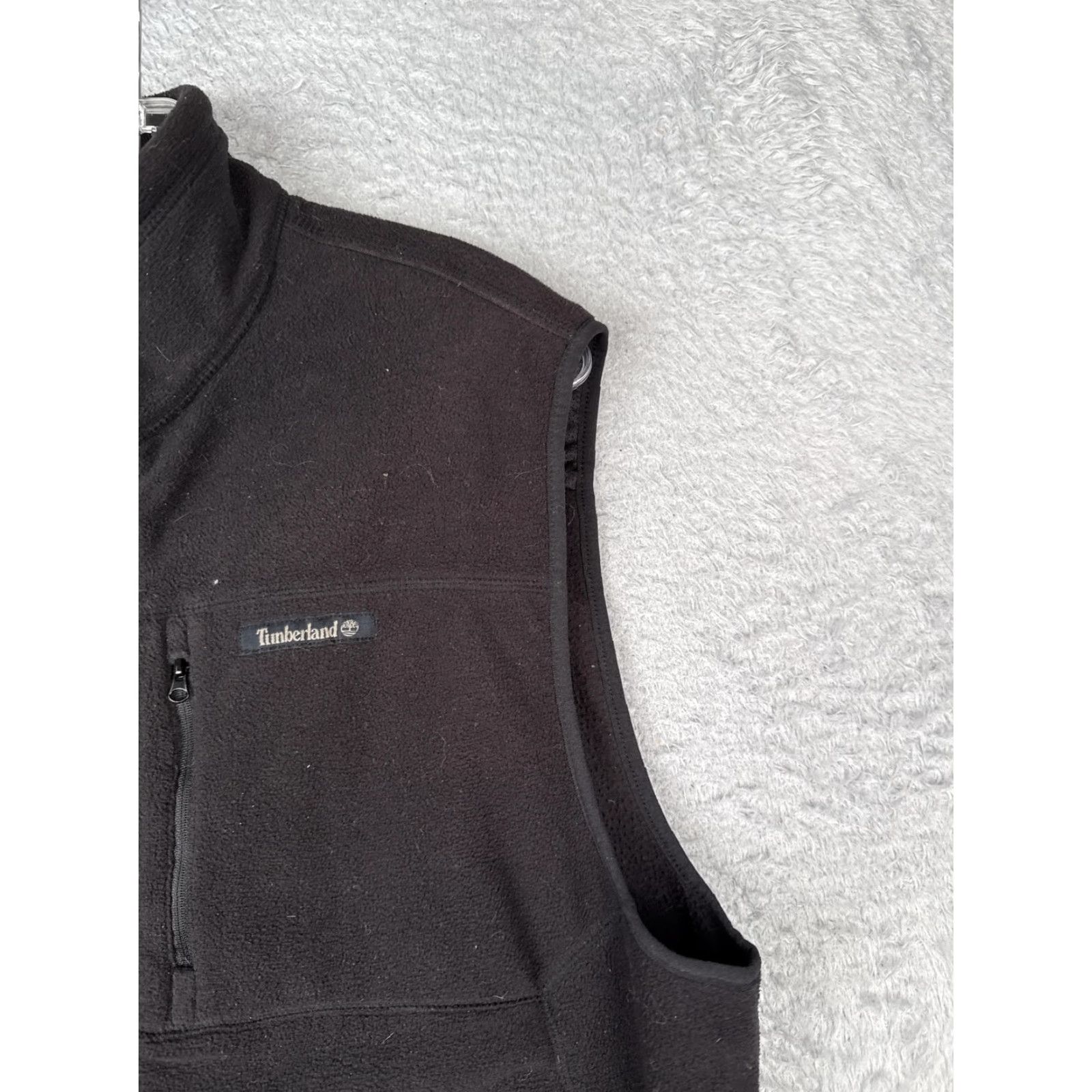 Timberland Timberland Vest Mens Large Black Fleece Zip Front Outdoor Pockets Size US L / EU 52-54 / 3 - 4 Thumbnail
