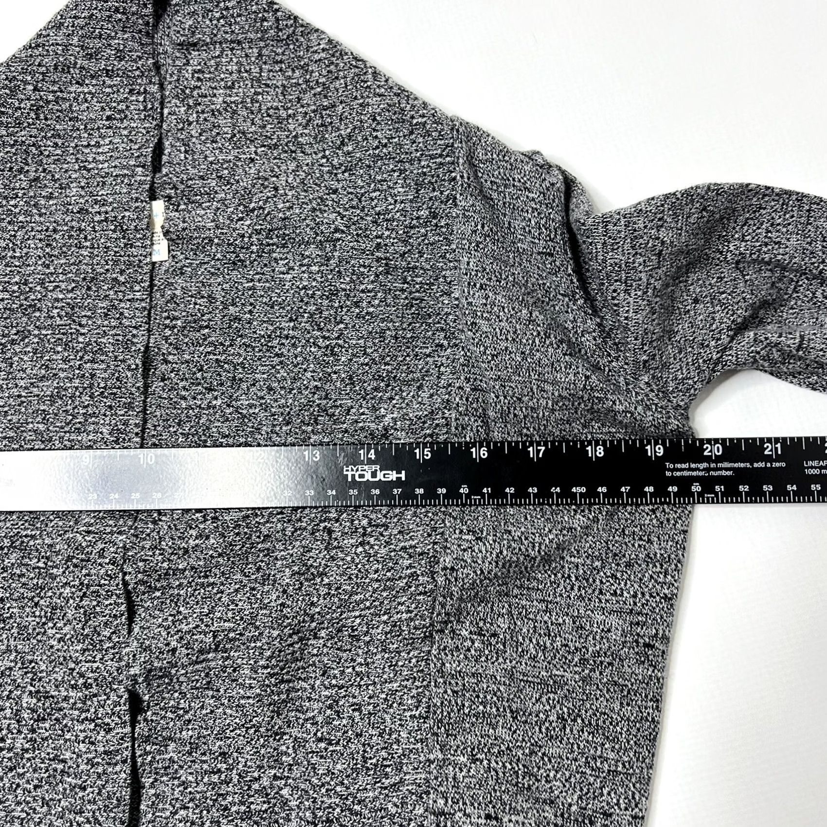 Vintage Silence + Noise Cardigan Open Knit Marled Gray Black Pockets Med Women Sweater Light Coat" Size M / US 6-8 / IT 42-44 - 6 Thumbnail