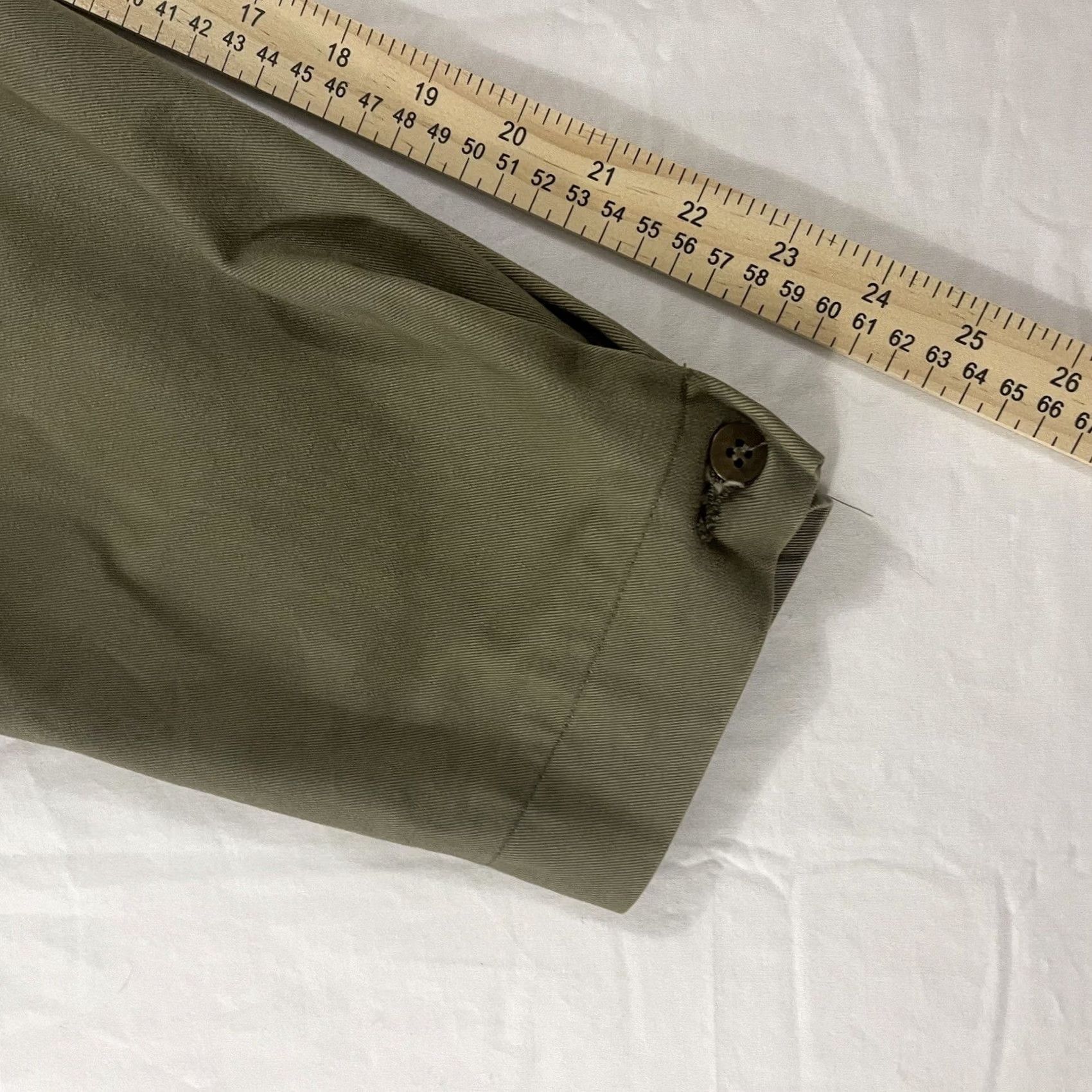 Olive Vintage Together! Womens 12 Tall Olive Green Duster Jacket Trench Coat Army 80s Size XL / US 12-14 / IT 48-50 - 6 Thumbnail