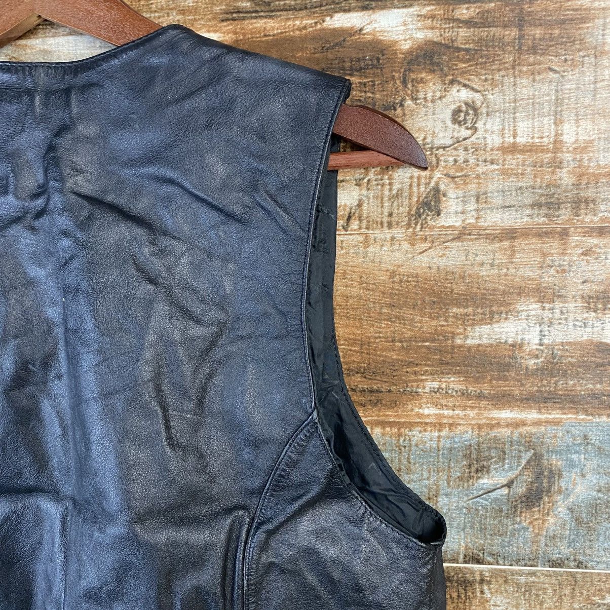 Genuine Leather DL Vedunci Black Leather vintage Vest #C1137 Size M / US 6-8 / IT 42-44 - 17 Thumbnail