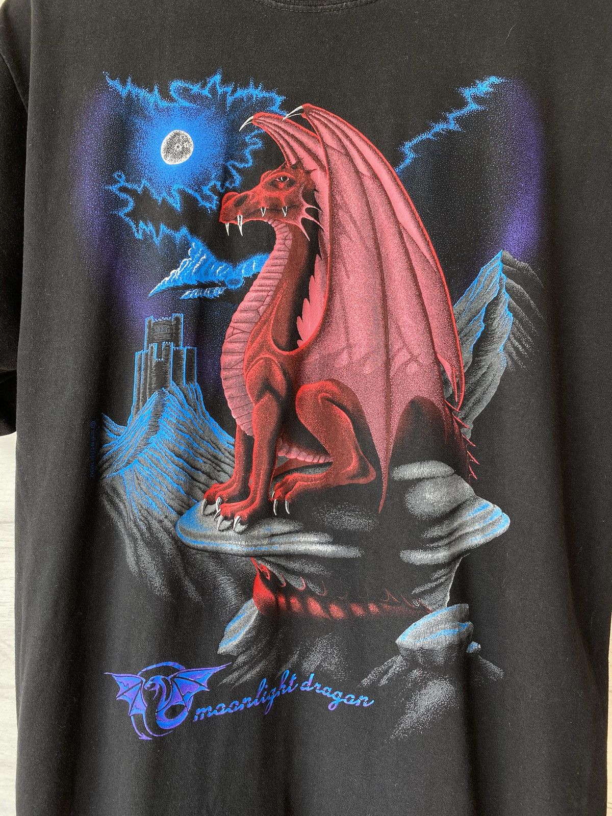 Other Vintage Dragon Fantasy T-Shirt Black Red Blue Gothic Art Size US L / EU 52-54 / 3 - 2 Thumbnail