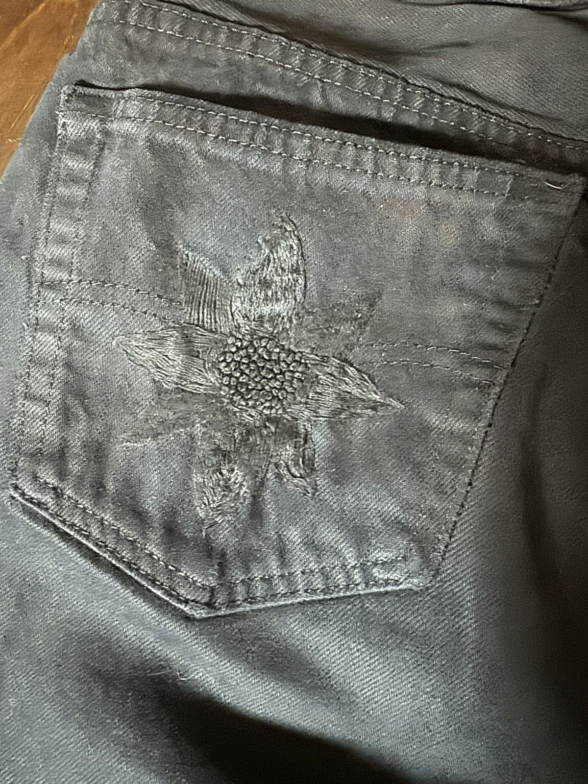 Levi's Levis 501 black overdye reapired denim Size US 30 / EU 46 - 4 Thumbnail
