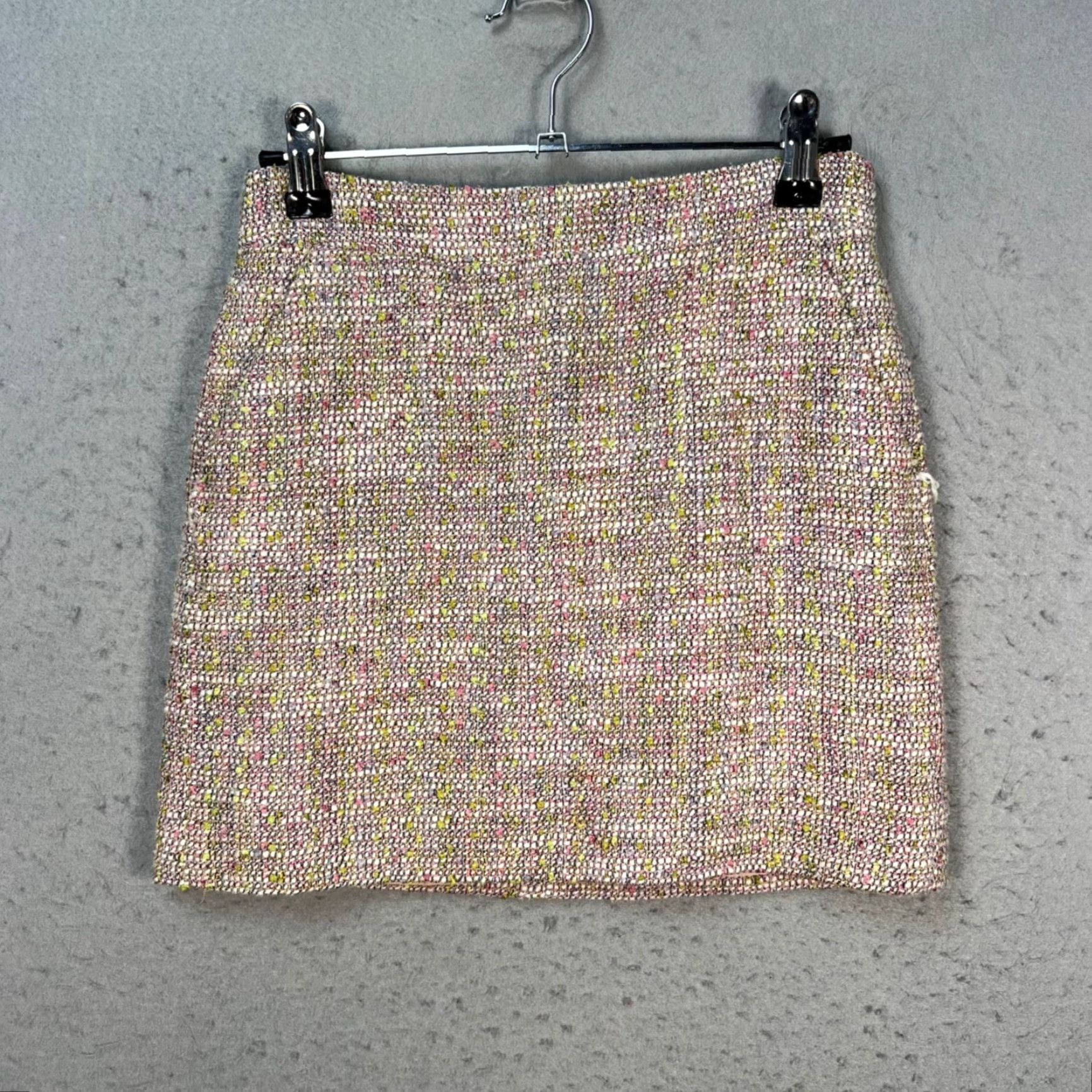 J.Crew J. Crew Tweed Mini Skirt Womens Size 00 Pink/Yellow Lined Short Casual Spring Summer Size 24" / US 00 / IT 34 - 2 Thumbnail